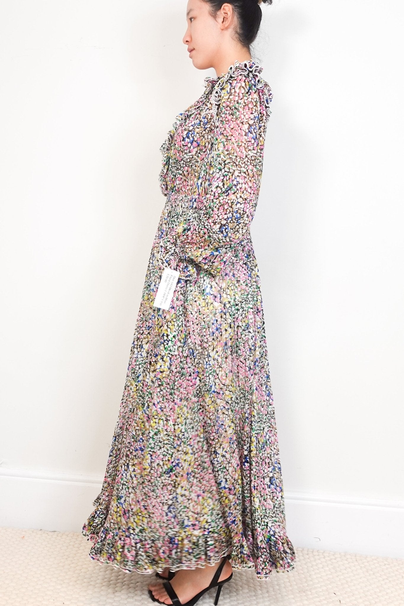 ME+EM Multicolour Floral Frilly Maxi Lined Dress RRP £350 | Authentic Preloved - Reloved Again