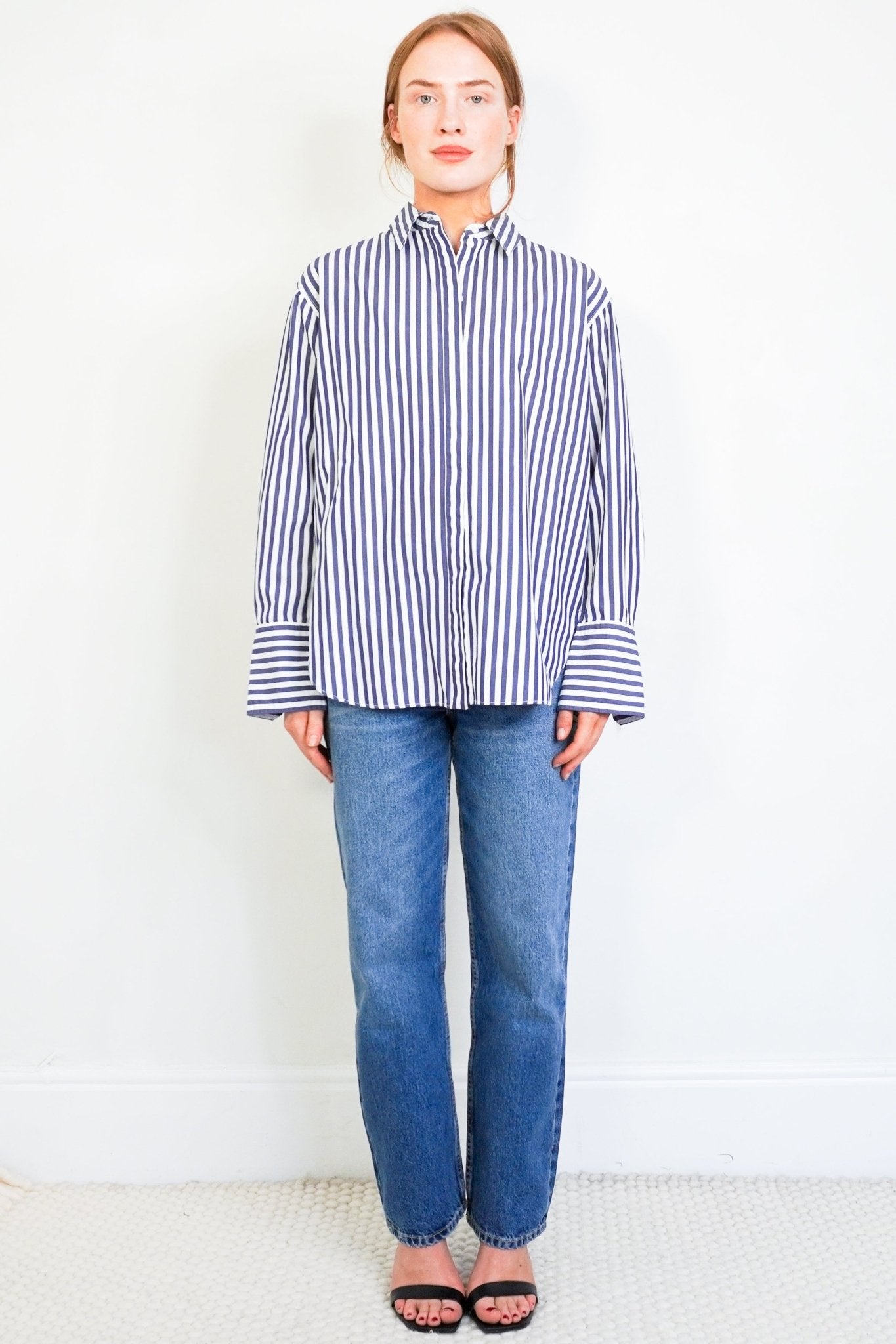 ME+EM Pin Stripe Button Down Shirt RRP £125 | Authentic Preloved - Reloved Again