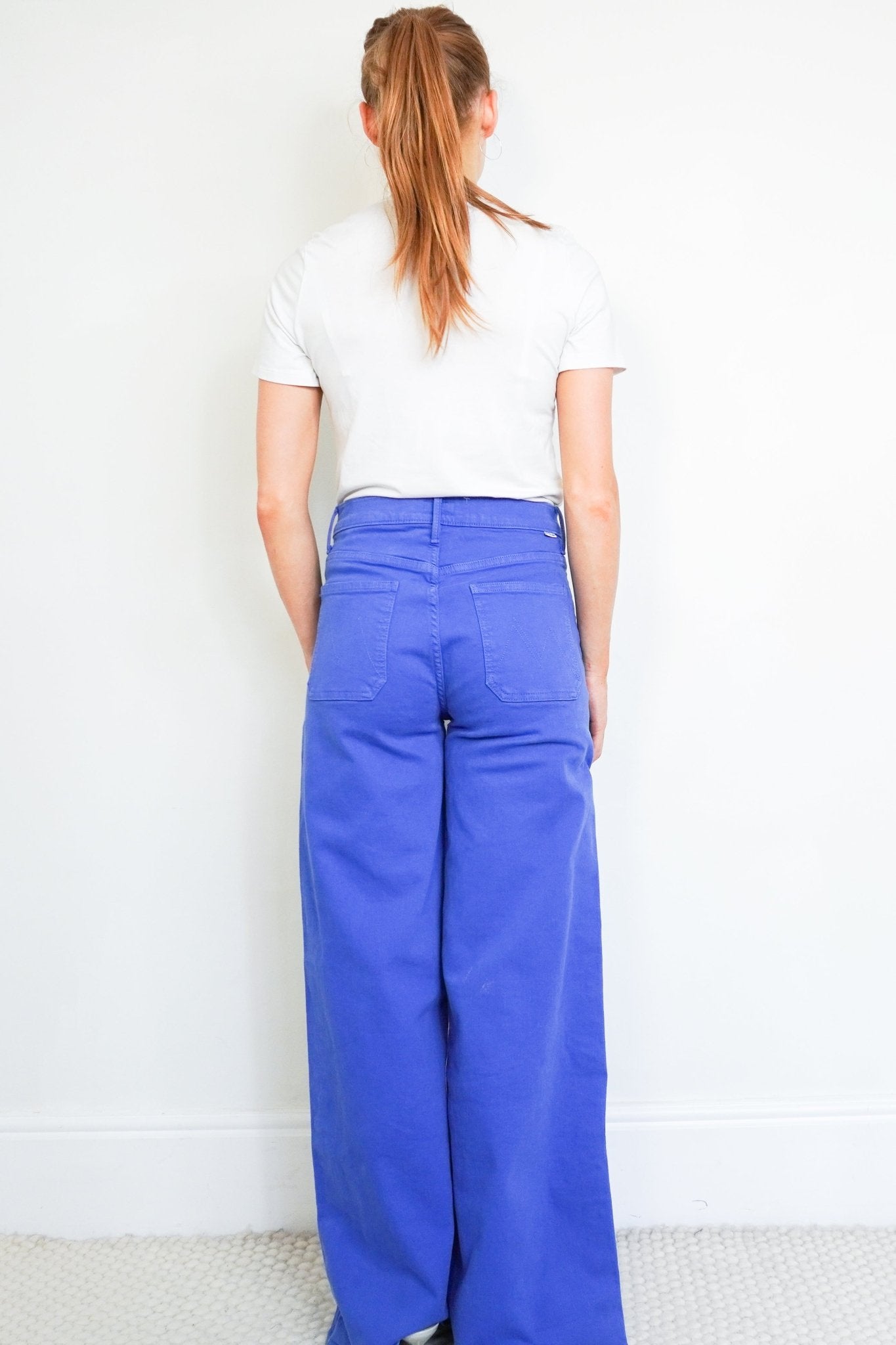 MOTHER The Patch Pocket Undercover Sneak Jeans in Cobalt Blue (RRP £225) | Authentic Preloved - Reloved Again