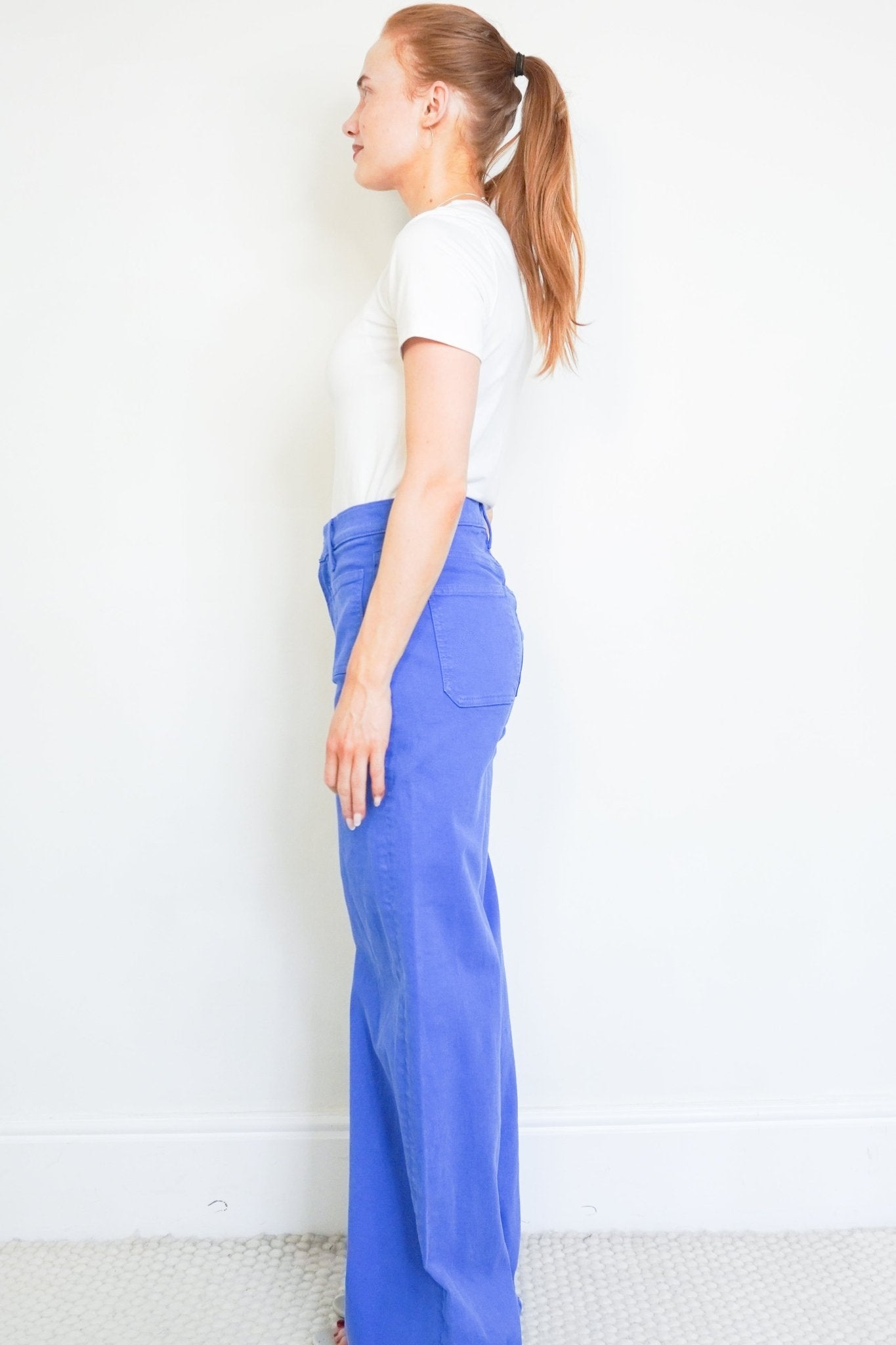 MOTHER The Patch Pocket Undercover Sneak Jeans in Cobalt Blue (RRP £225) | Authentic Preloved - Reloved Again