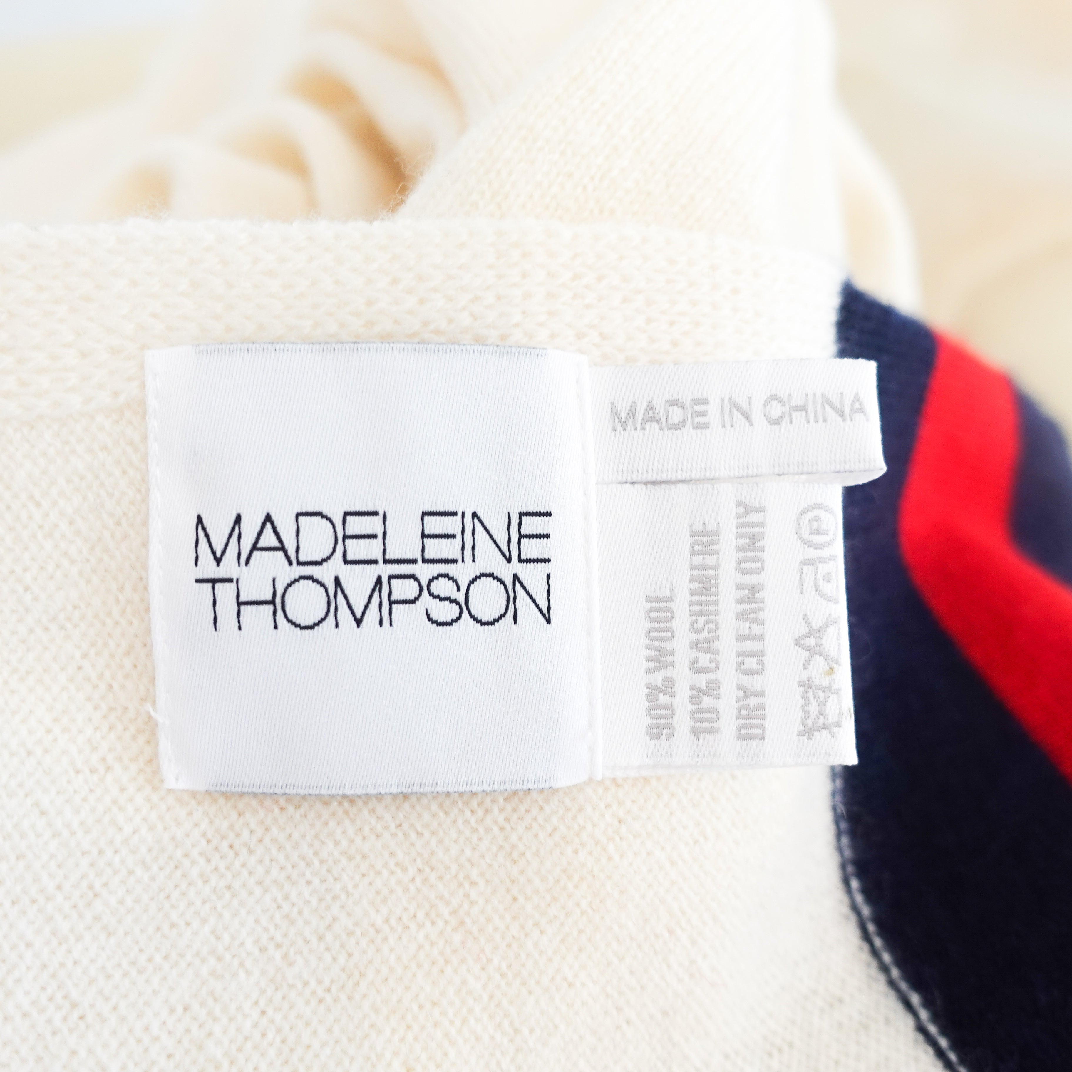 Madeleine-Thompson-Cream-and-Stripe-Scarf-label-picture