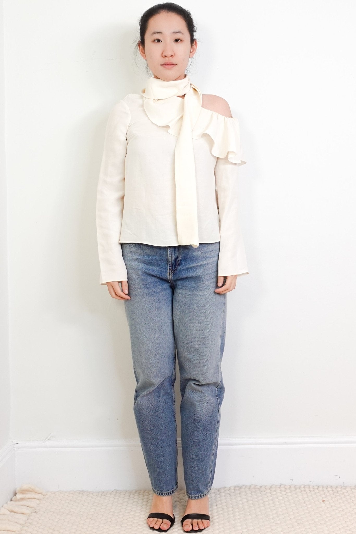 Magda Butrym Cream Ruffle Scarf Blouse RRP £990 | Authentic Preloved - Reloved Again