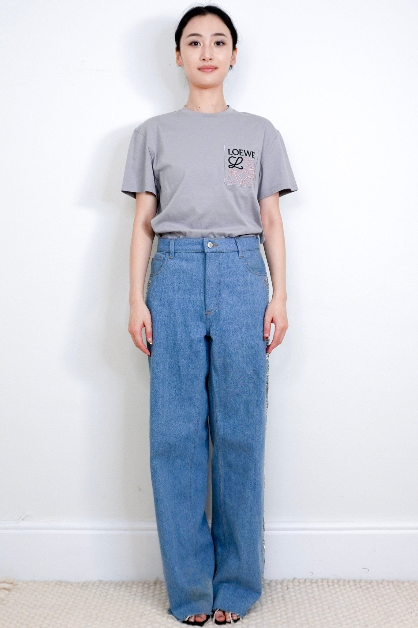 Magda Butrym Blue Embellished Jeans RRP £540 | Authentic Preloved - Reloved Again