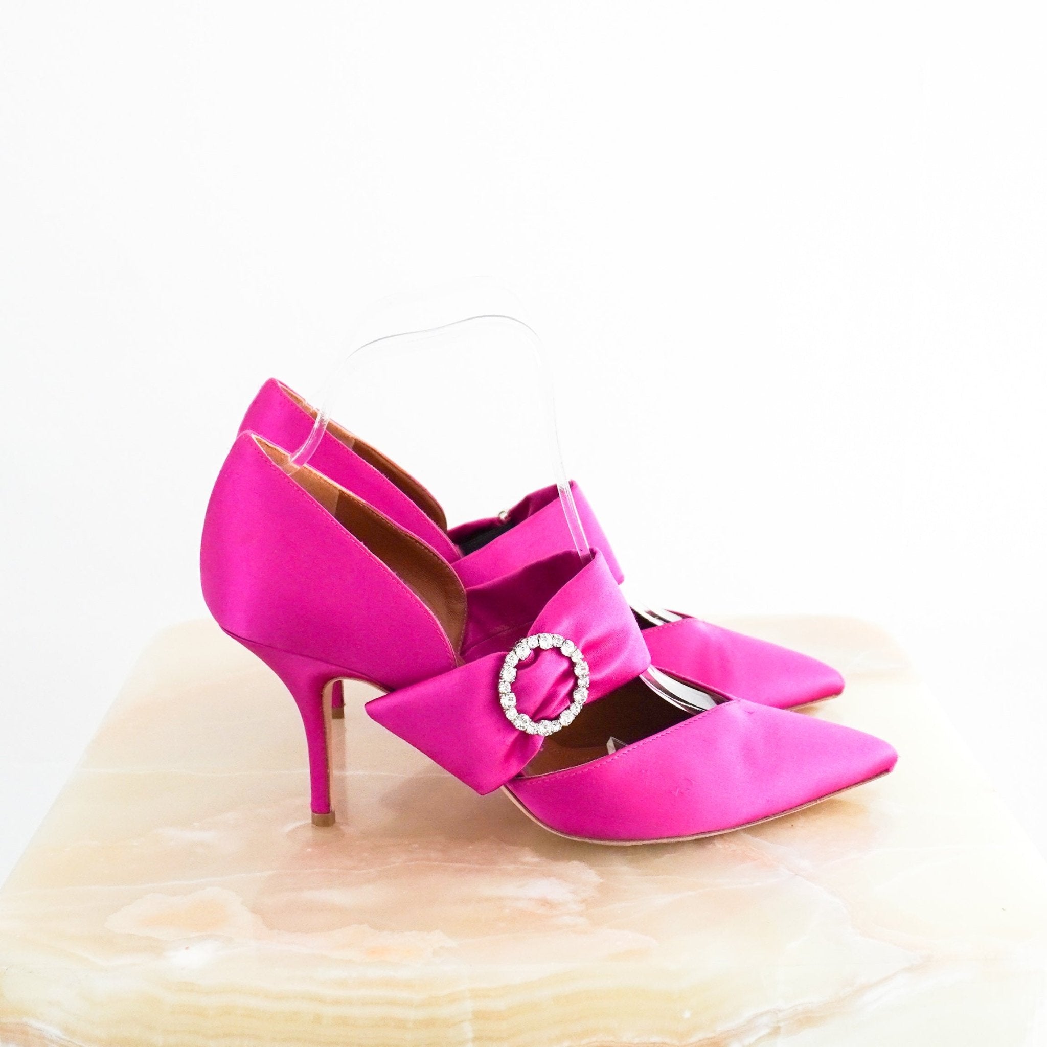 Malone Souliers Pink Embellished Heels RRP £645 | Authentic Preloved - Reloved Again