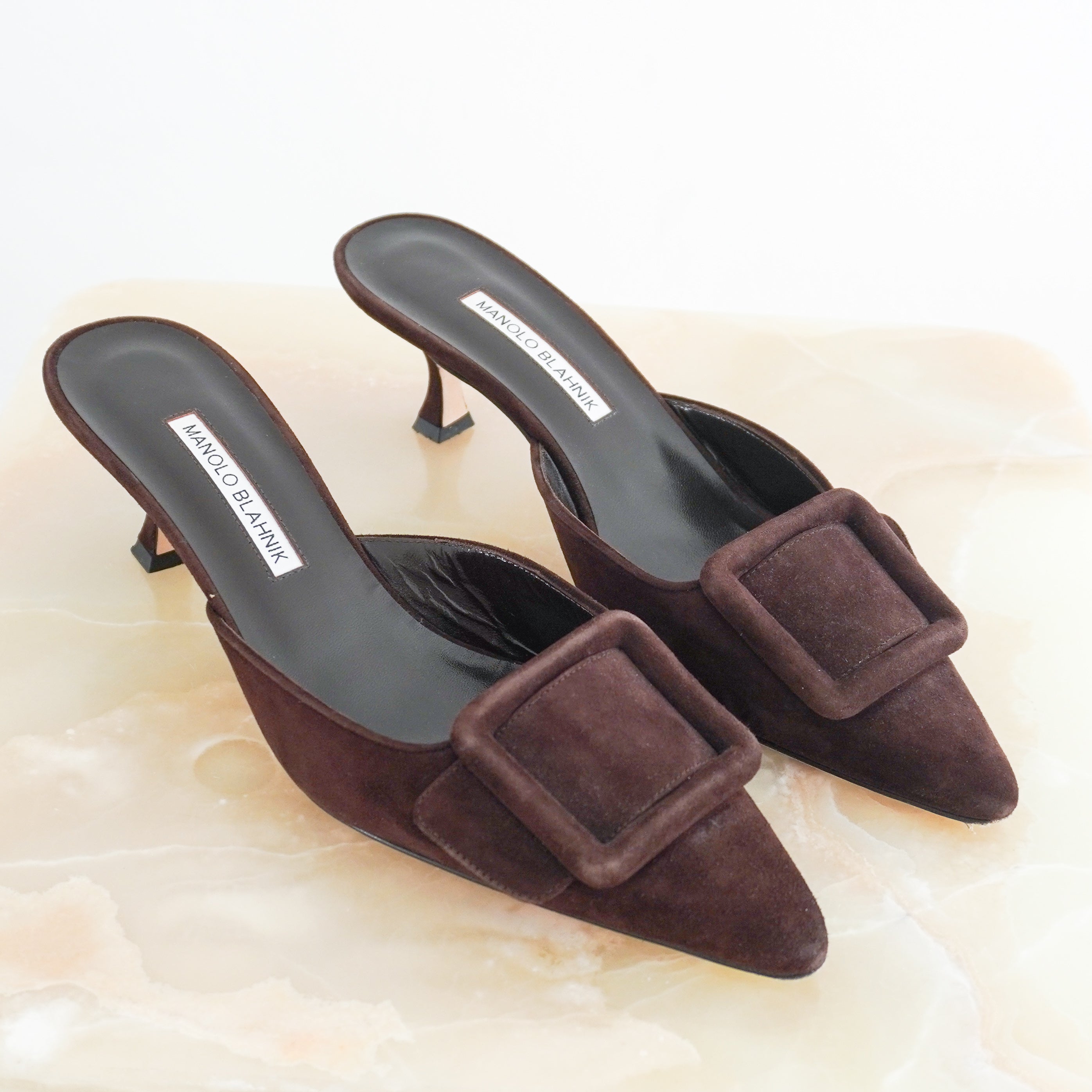 Manolo-Blahnik-Mules-Brown-side-picture