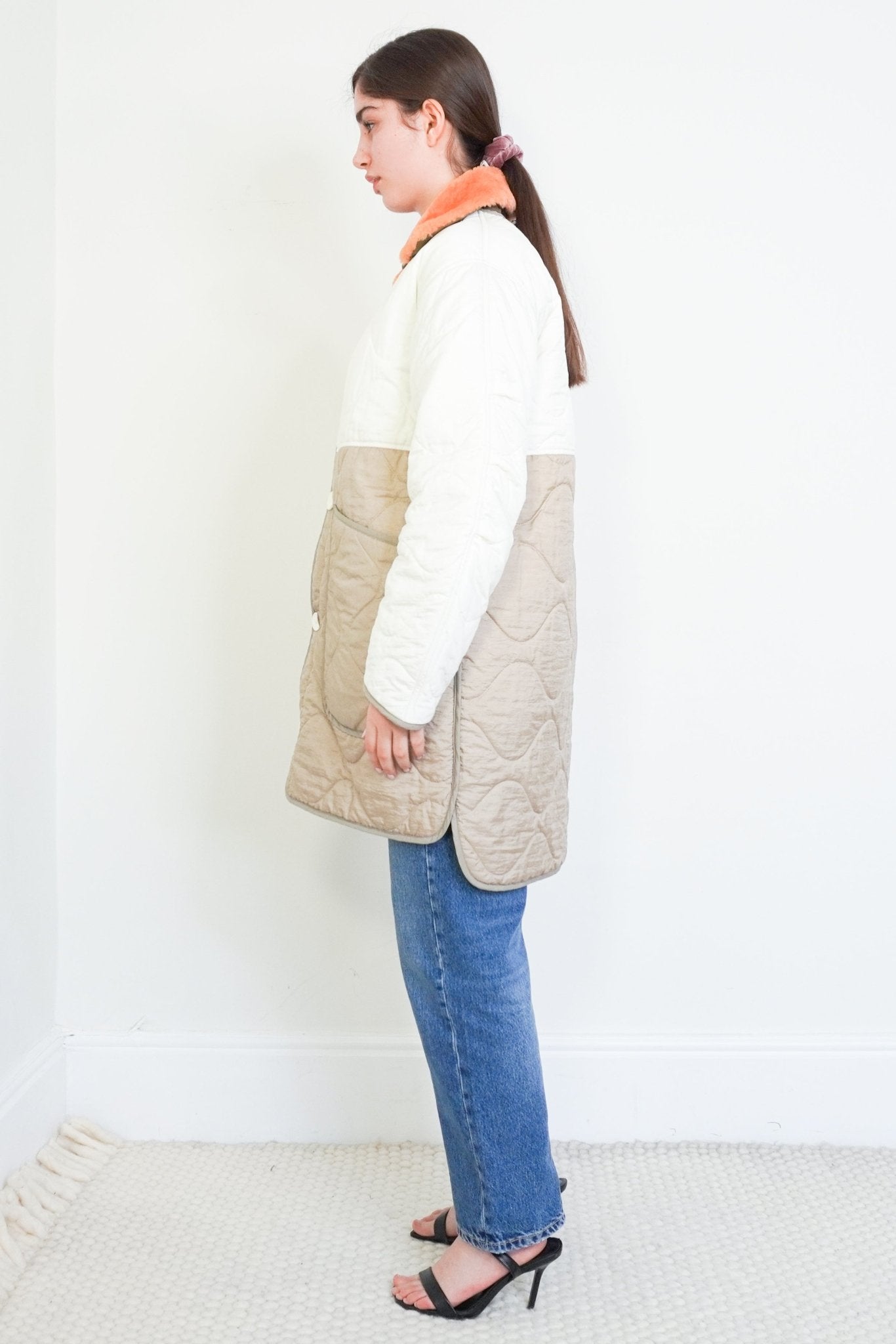 Marfa Stance Grey and Orange Quilted Parka RRP £1195 | Authentic Preloved - Reloved Again