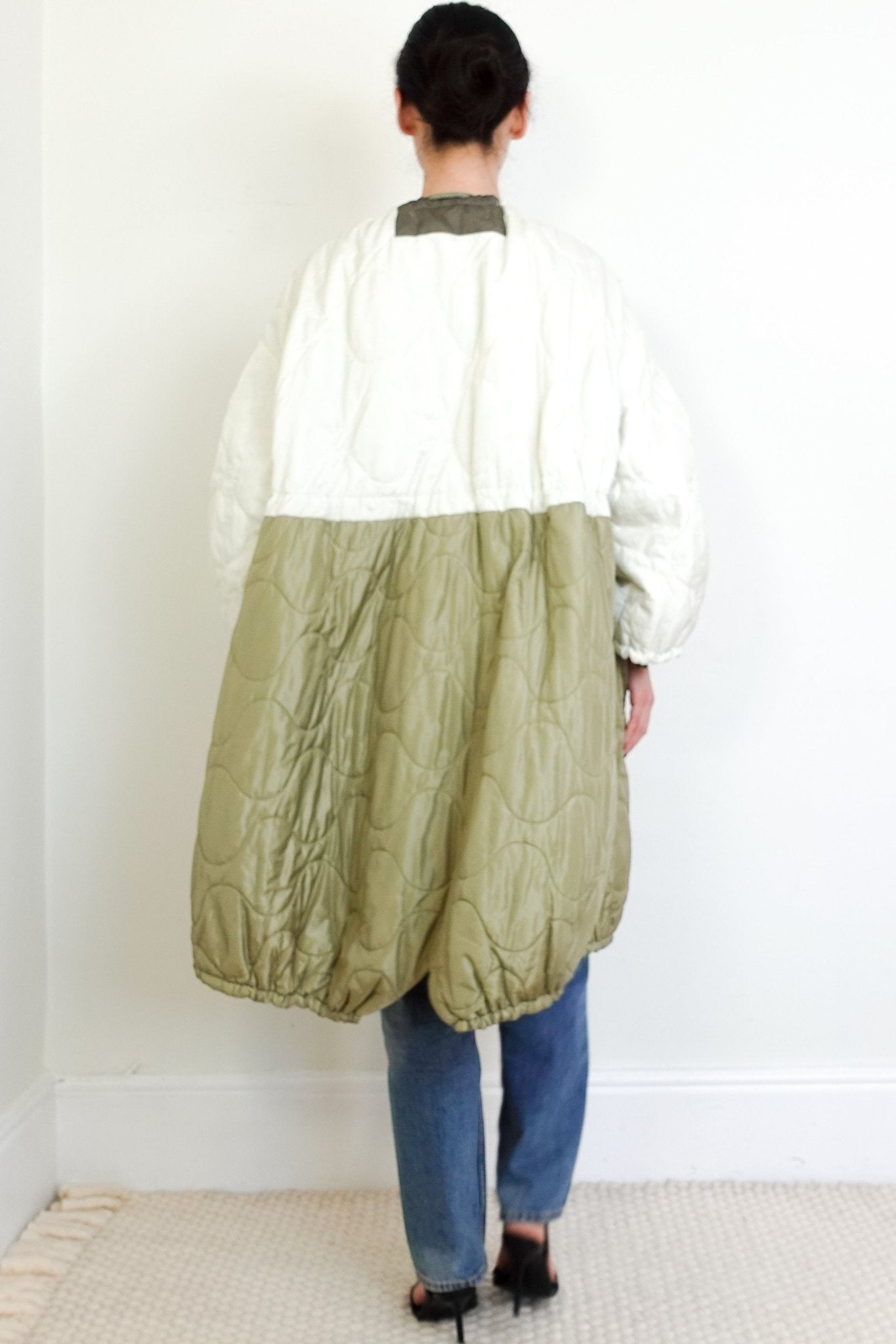 CURRENT SEASON Marfa Stance White and Stone Parachute Quilted Parka RRP £1195 | Authentic Preloved - Reloved Again