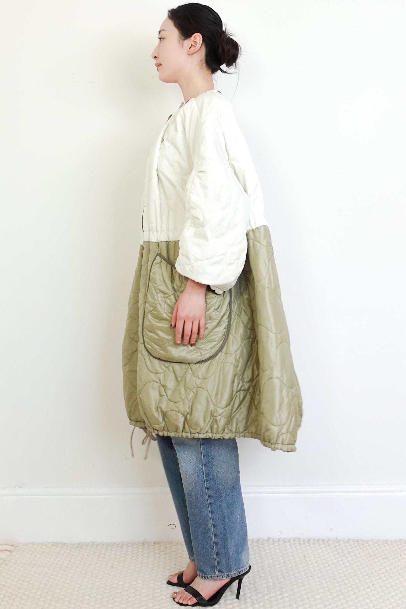 CURRENT SEASON Marfa Stance White and Stone Parachute Quilted Parka RRP £1195 | Authentic Preloved - Reloved Again