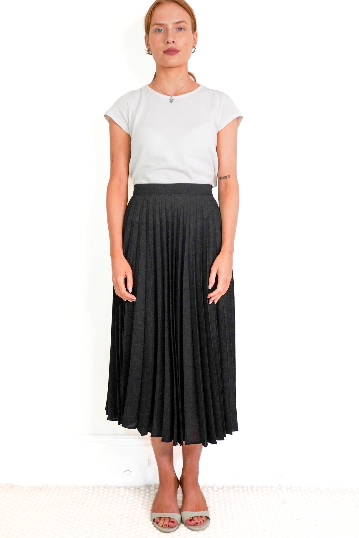 Margaret Howell Pleated Wool Skirt (RRP £595) | Authentic Preloved - Reloved Again
