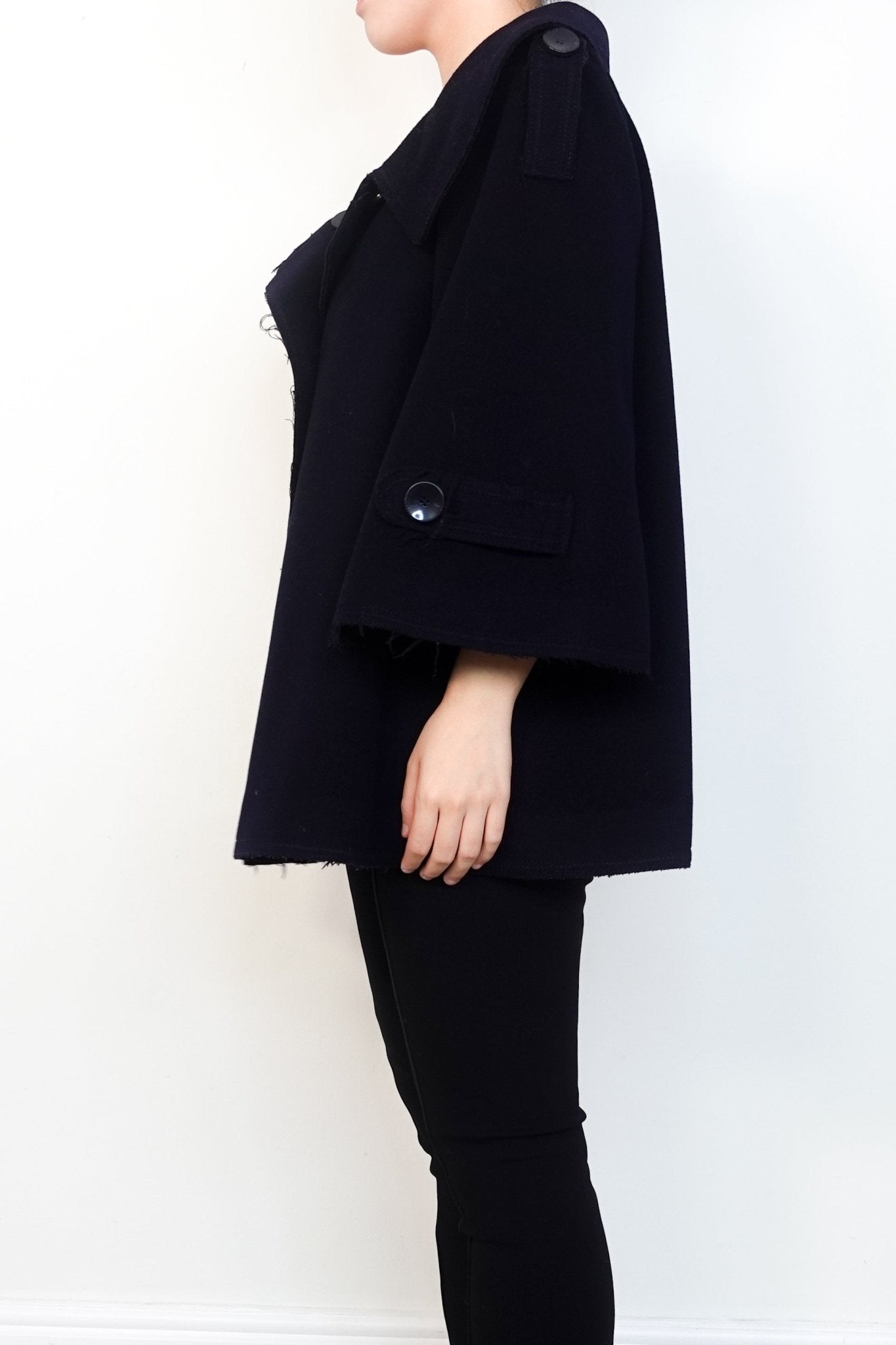 Marina Rinaldi Sport Navy Buttoned Peacoat RRP £400 | Authentic Preloved - Reloved Again