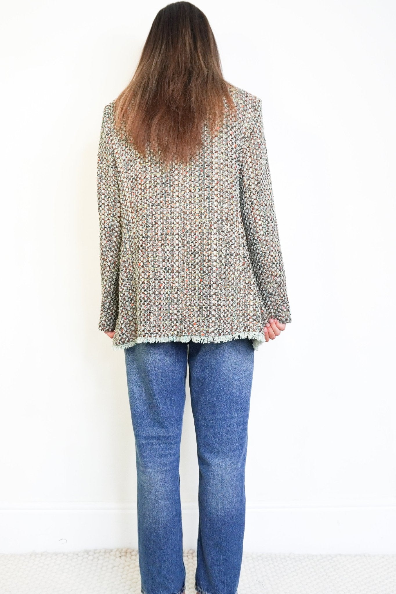 Marina Rinaldi Green Fervida Bouclé Jacket (RRP £1200) | Authentic Preloved - Reloved Again