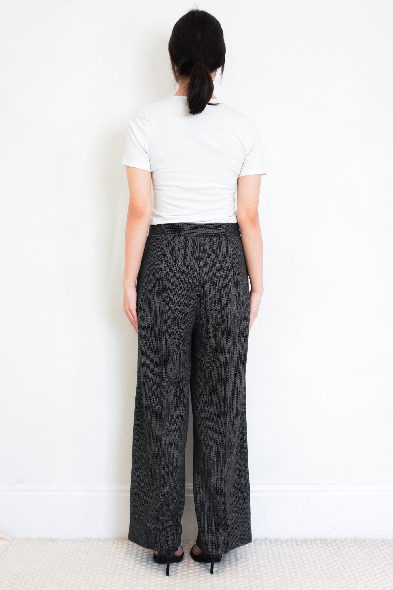 Max-Mara-Grey-Herringbone-Trousers-back-picture-Chelsea-London