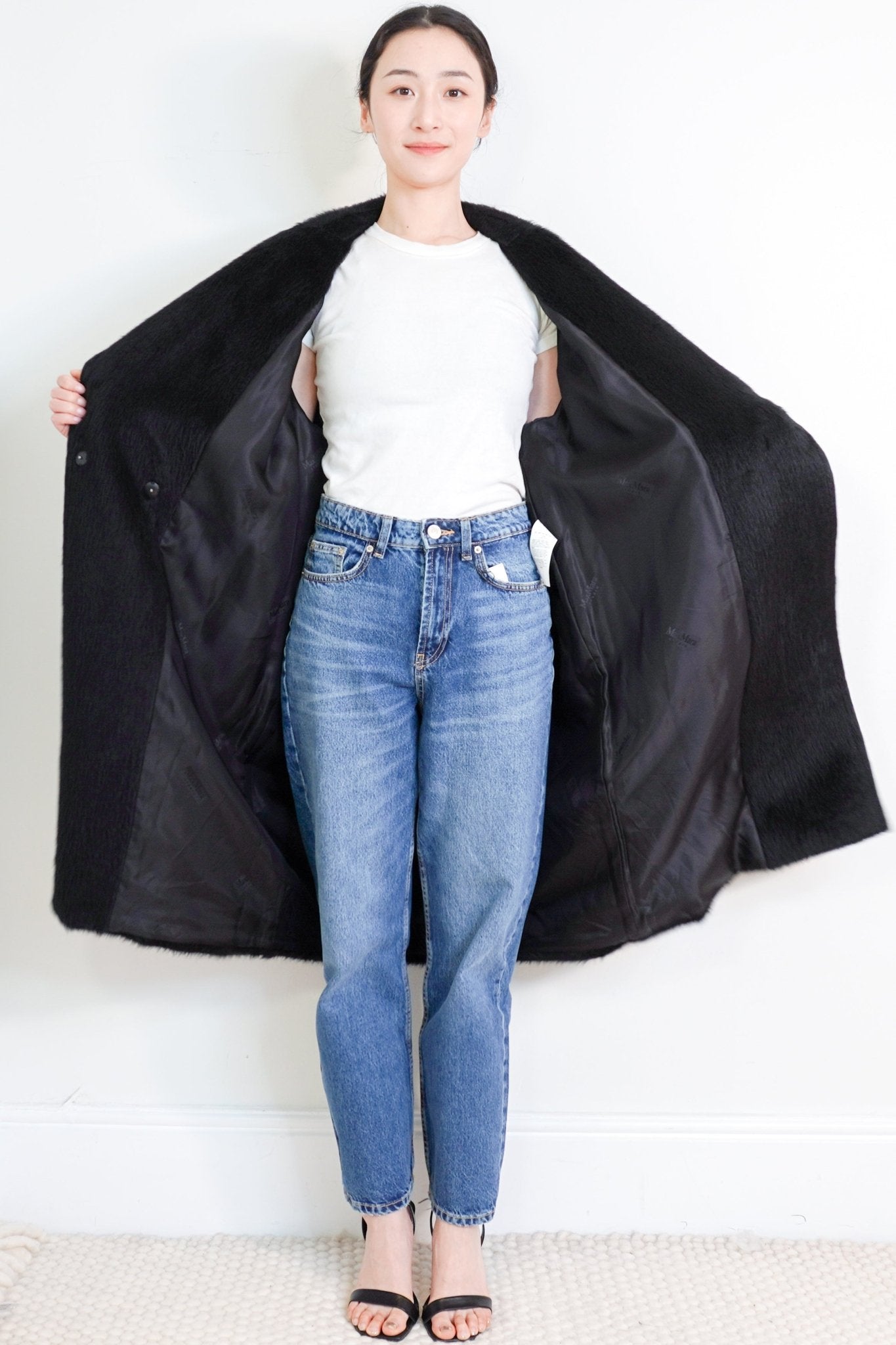 Max-Mara-Studio-Black-Alpaca-Coat-open-picture-Chelsea-London