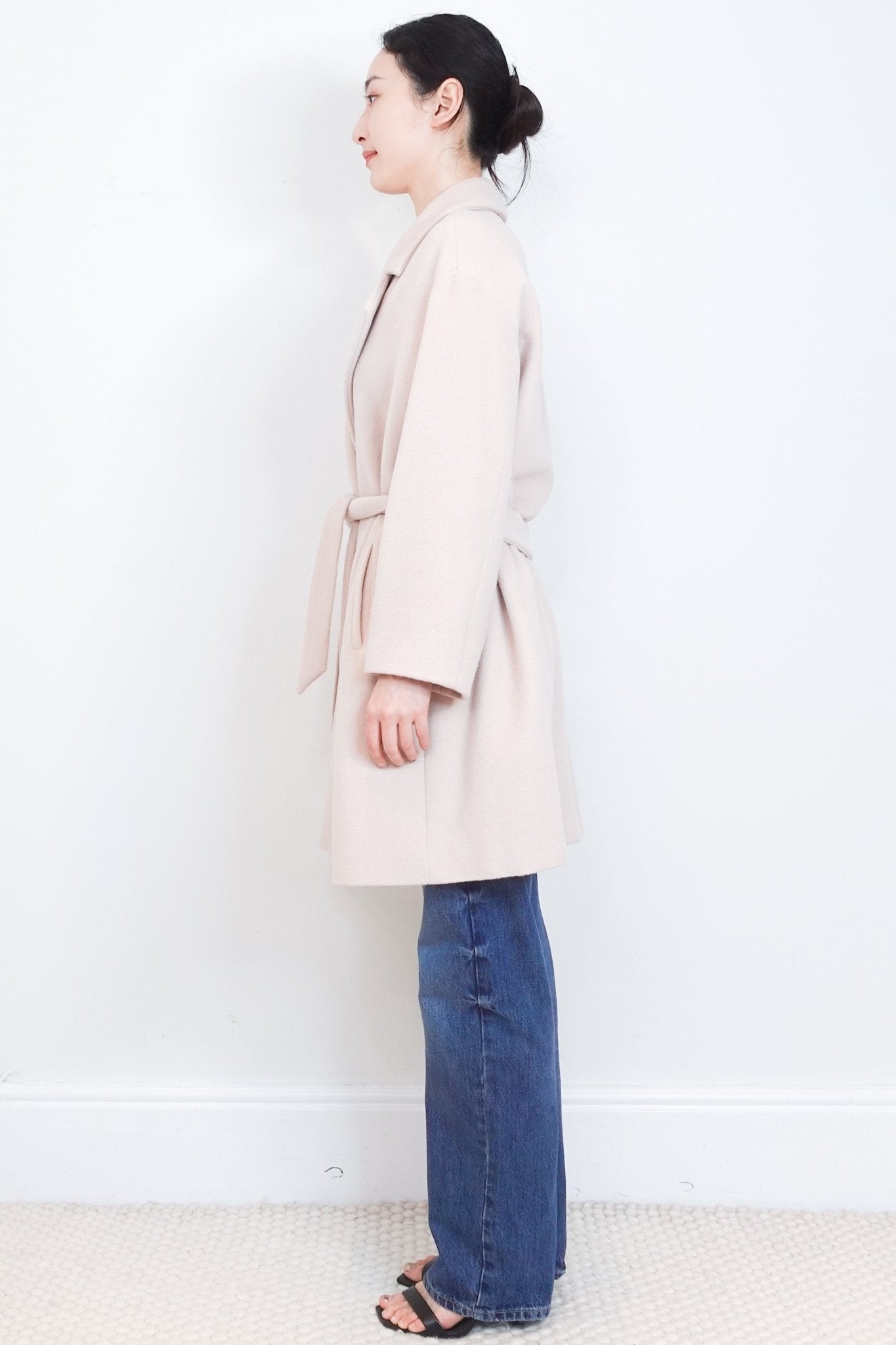 Max Mara Studio Oatmeal Wool Short Coat RRP £1799 | Authentic Preloved - Reloved Again