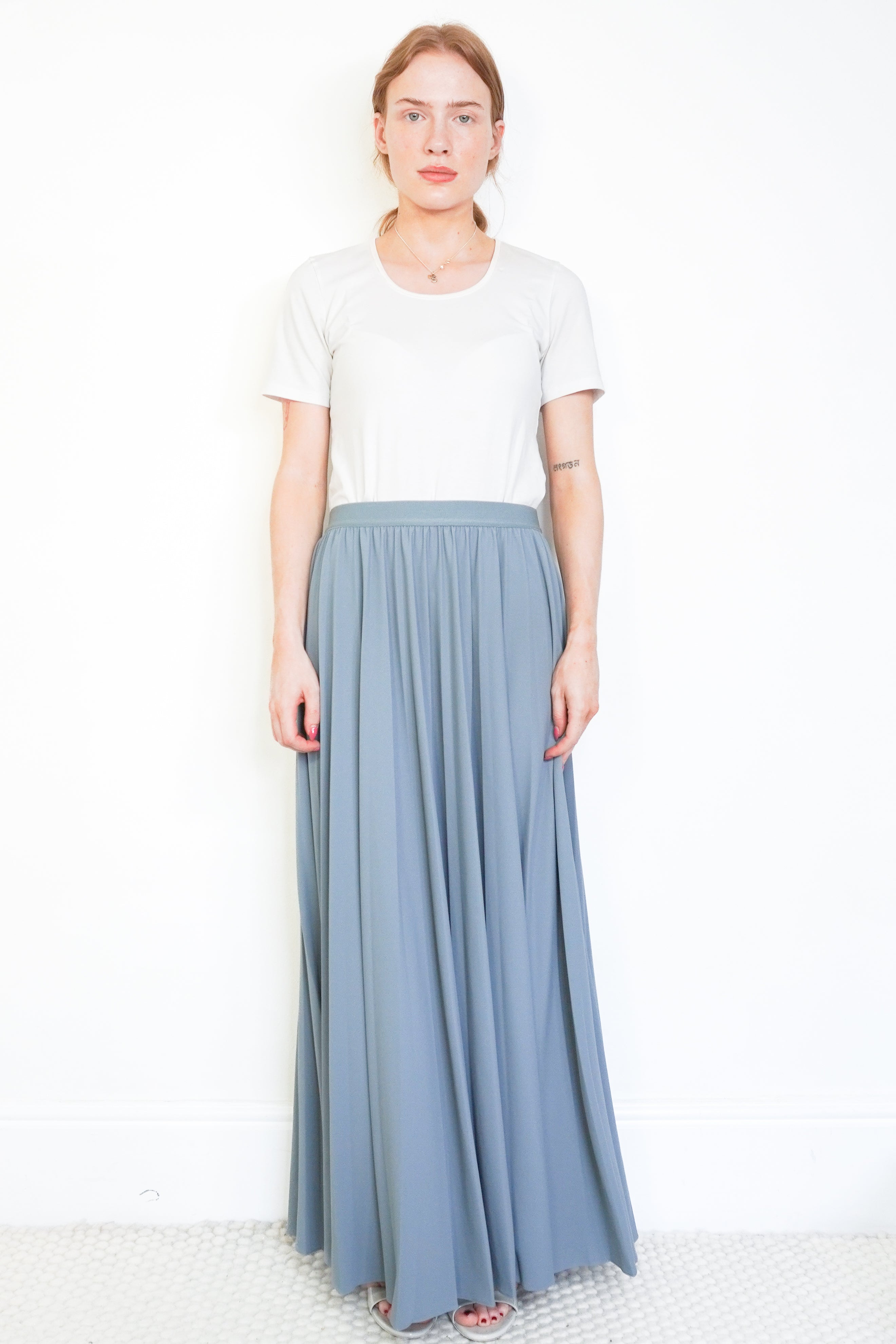 MaxMara Leisure Blue Maxi Skirt front photo chelsea london