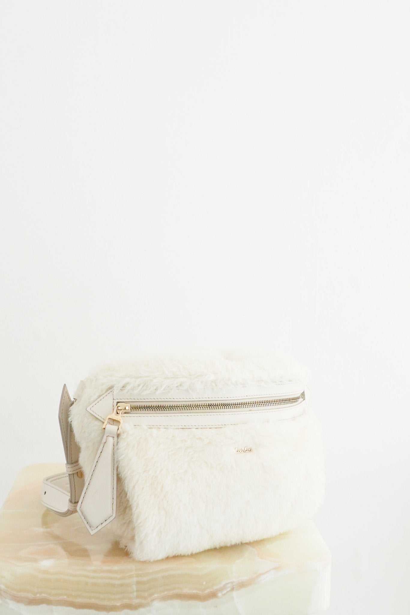 MaxMara White Camelux Teddy Fur Shoulder Bag (RRP £720) | Authentic Preloved - Reloved Again