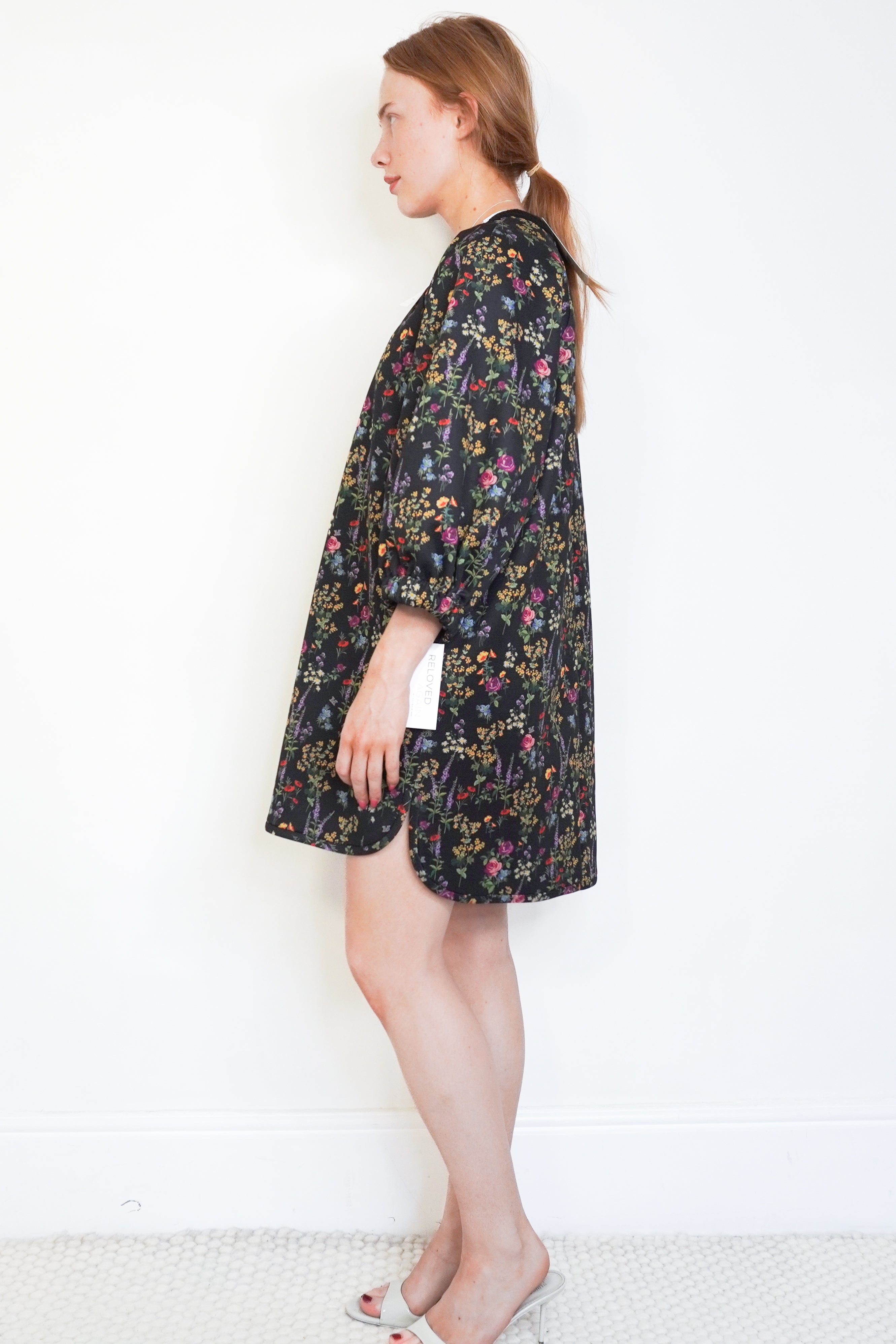 Max Mara Black Jersey Billy Floral Dress side photo chelsea london