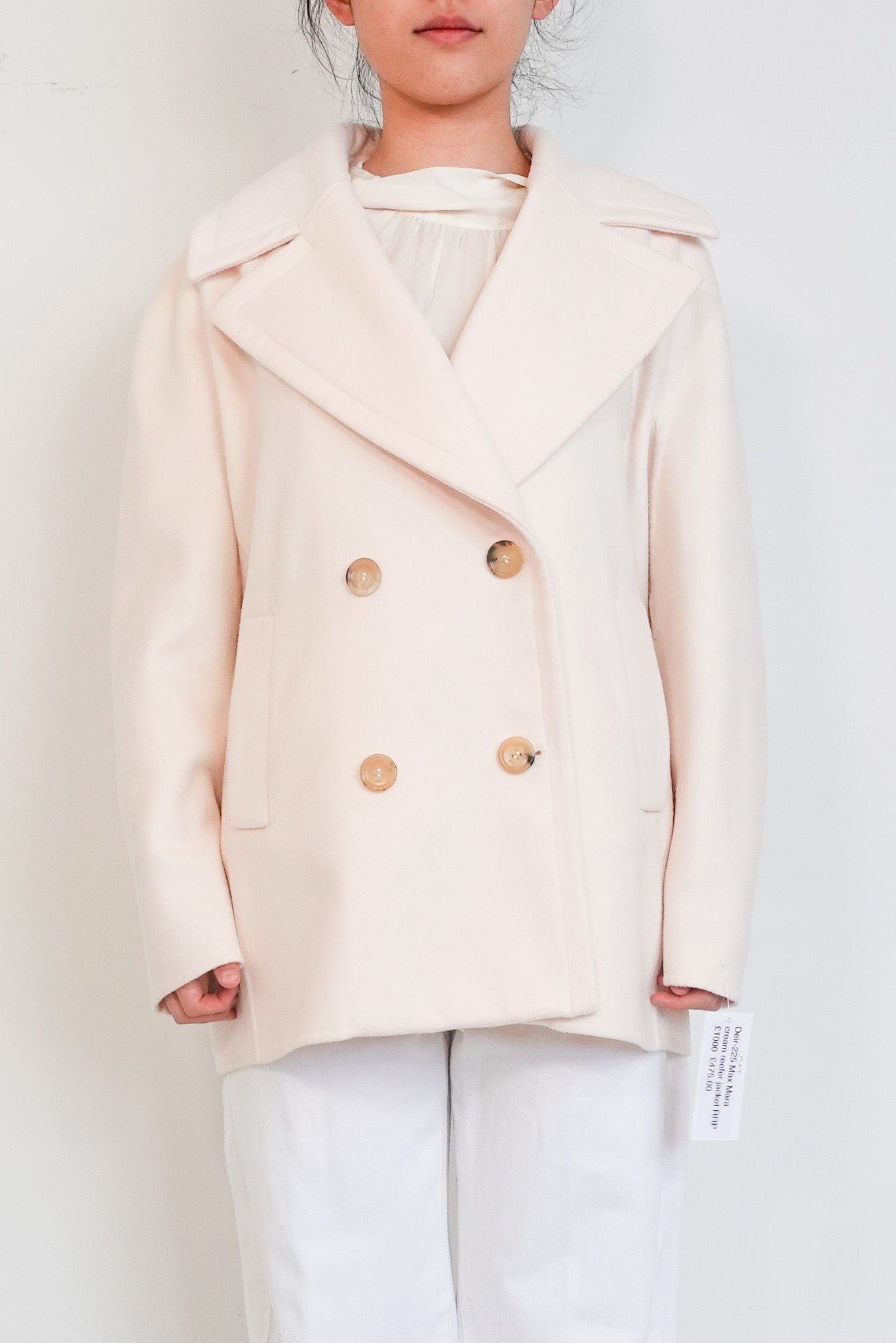 Max Mara Cream Reefer Jacket – Authentic Designer Coat RRP £1,000 | Authentic and Preloved