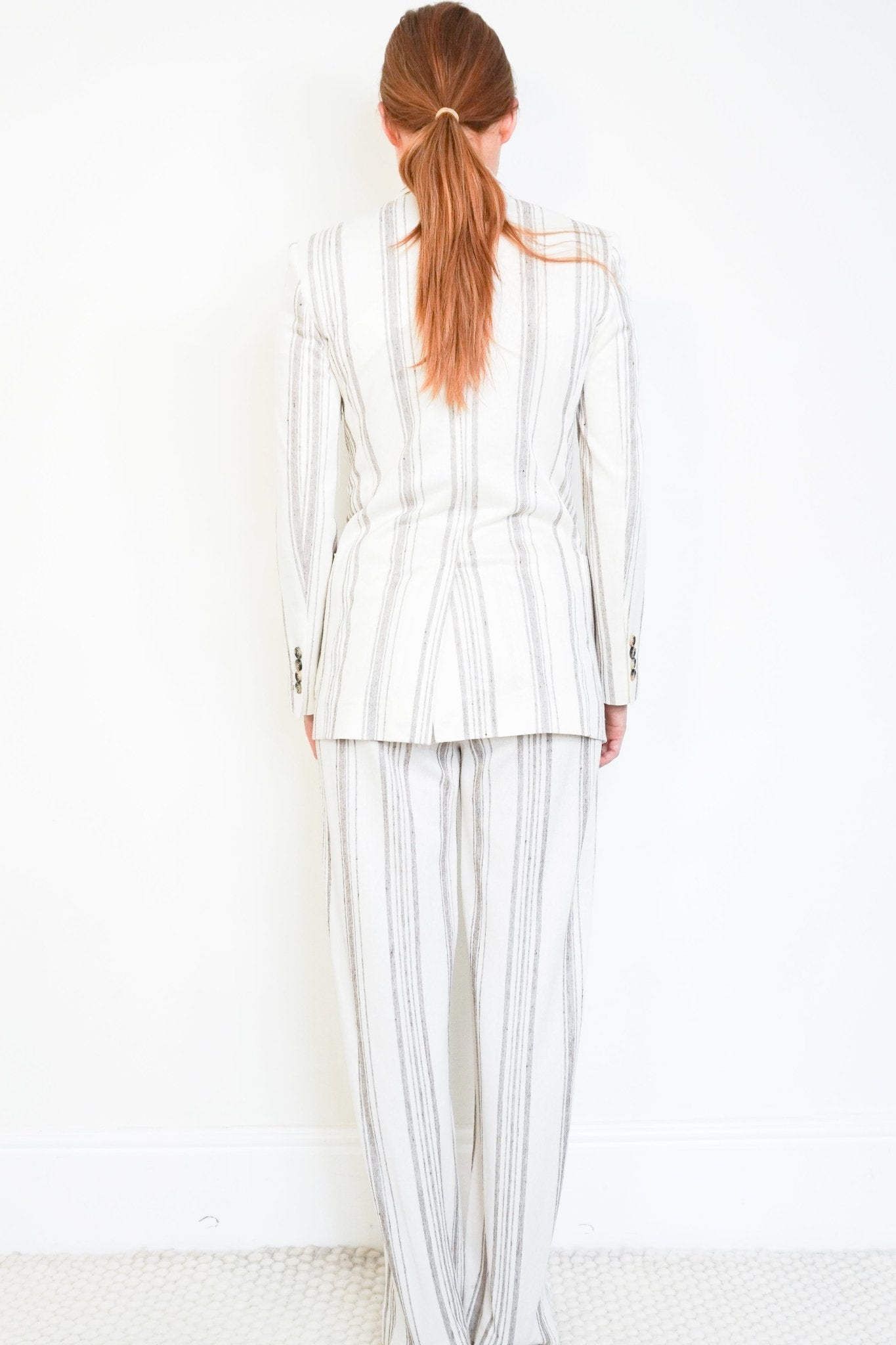 Max Mara Cream Striped Linen Blend Co-ord Set (RRP £1000) | Authentic Preloved - Reloved Again