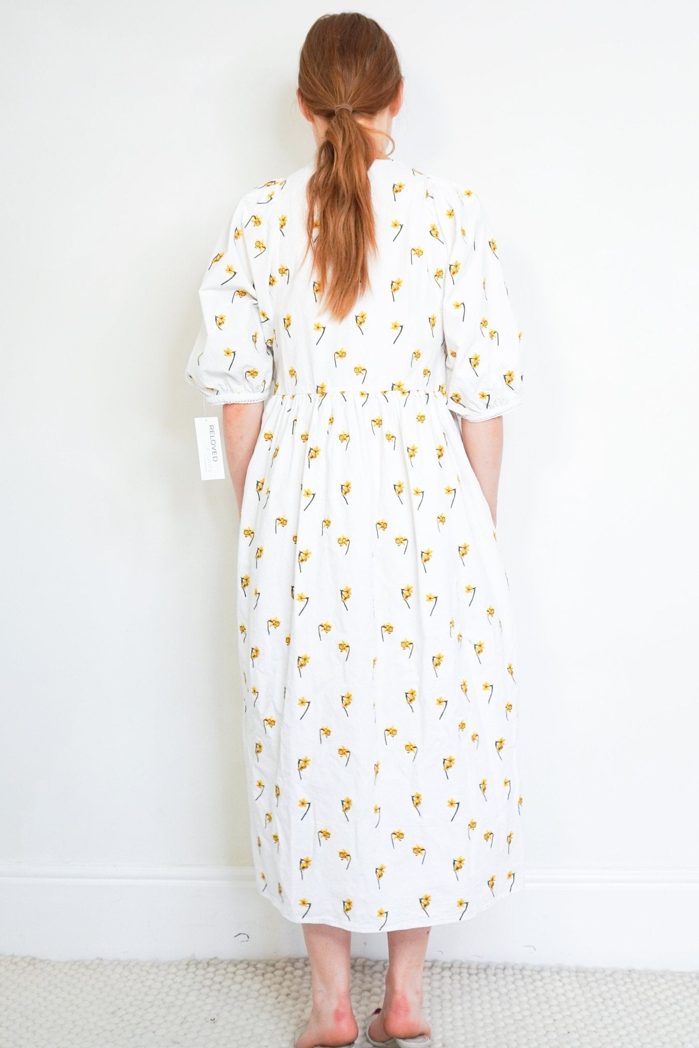Meadows White Dress with Yellow Flowers (RRP £360) | Authentic Preloved - Reloved Again