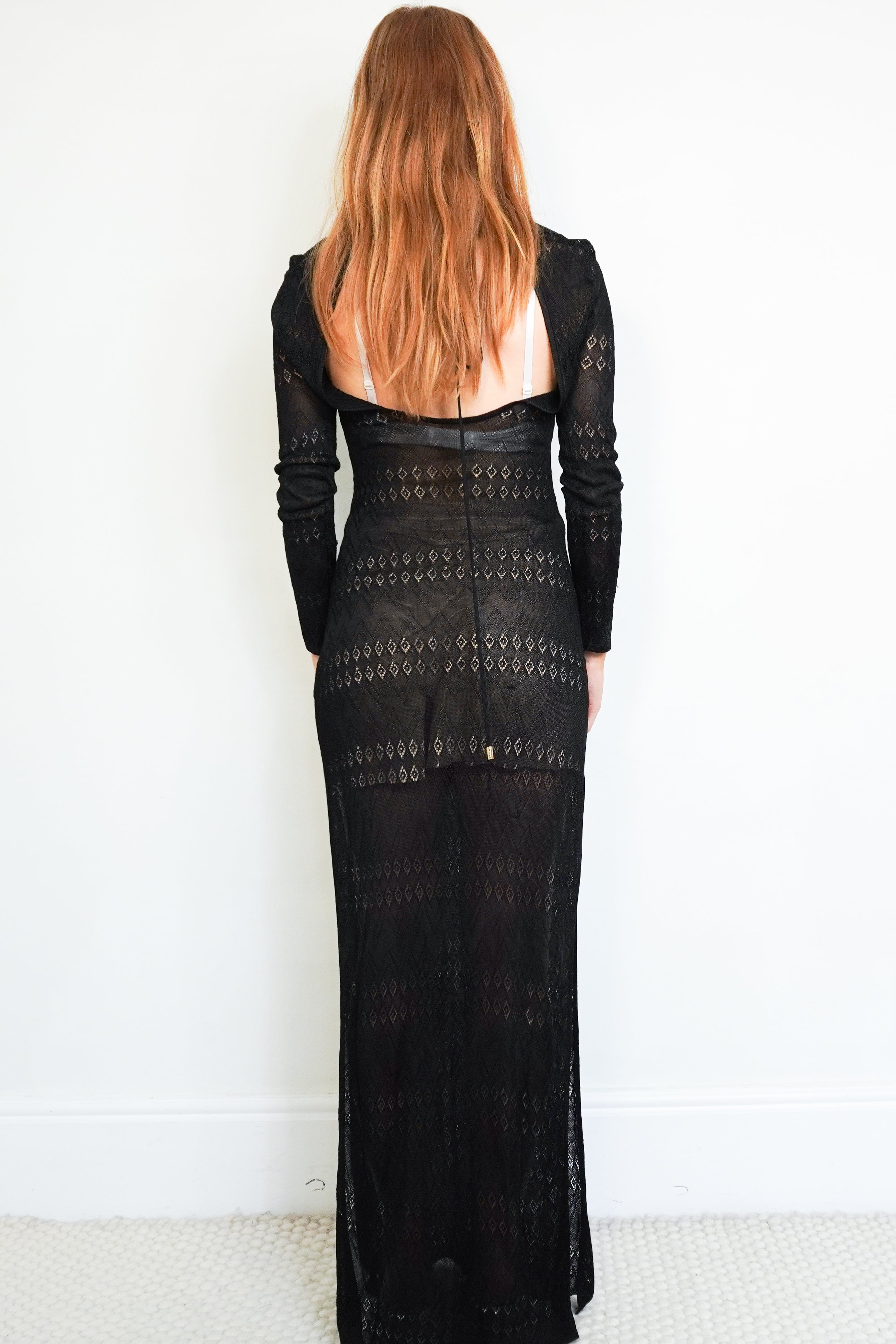 Melissa Odabash Black Knitted Maxi Dress back photo chelsea london