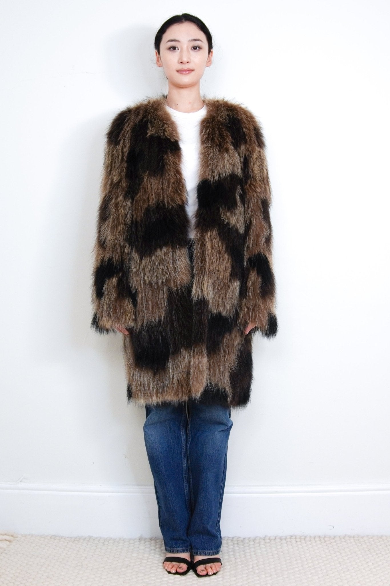 Meteo by Yves Solomon Brown Racoon Fur Coat RRP £2160 | Authentic Preloved - Reloved Again