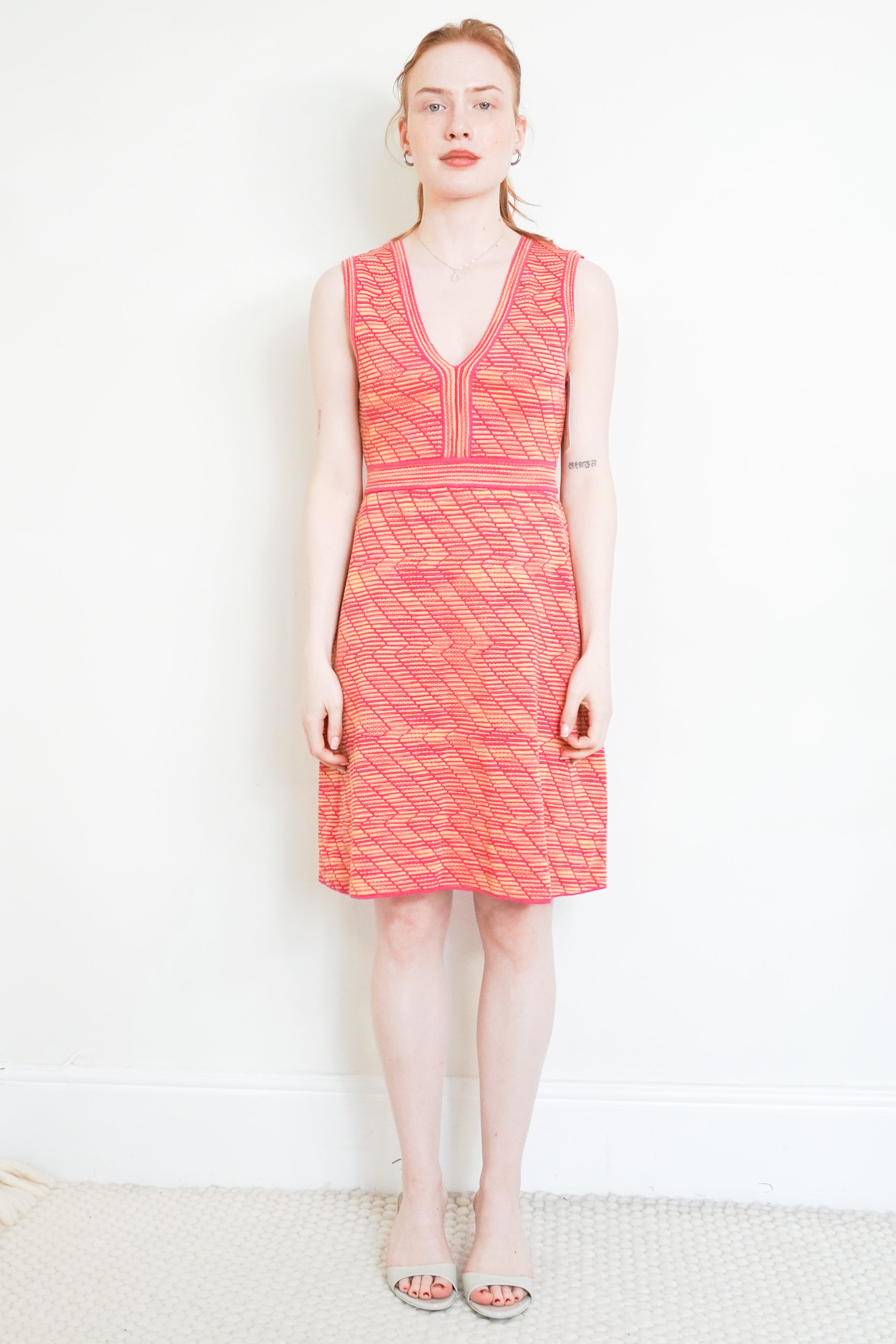 Missoni-Pink-Zigzag-Sleeveless-Dress-front-picture-Chelsea-London