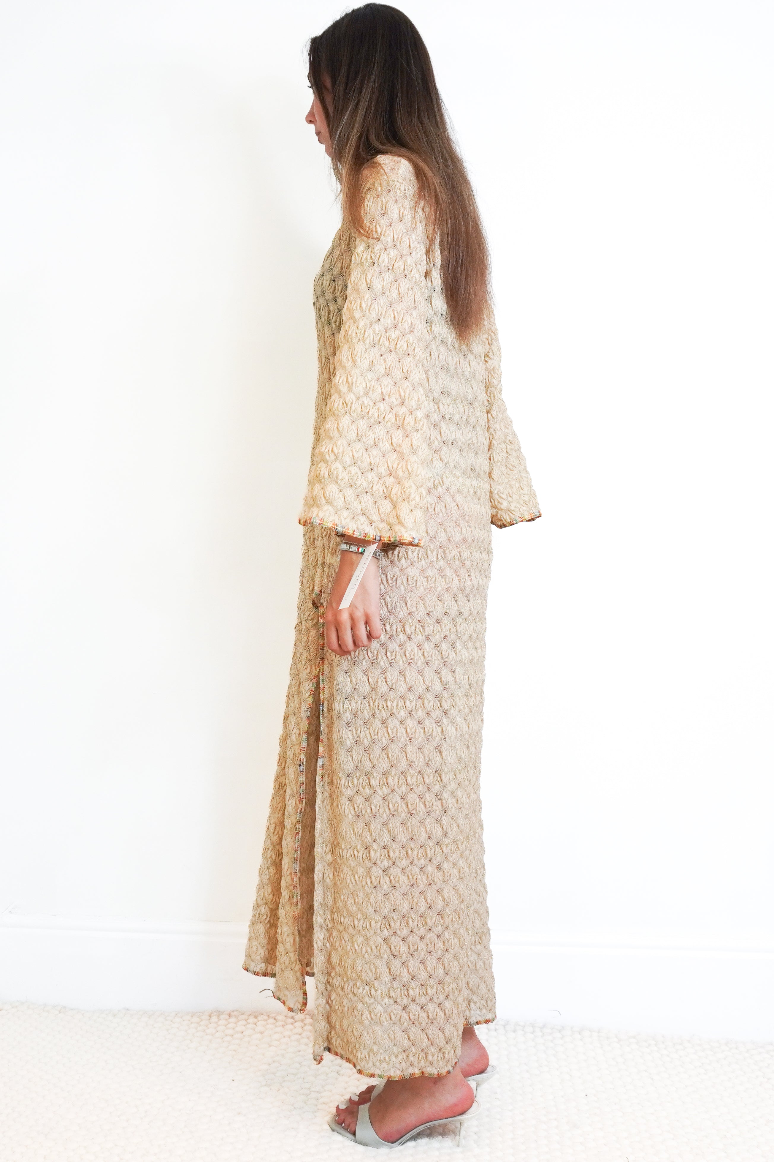 Missoni Gold Zigzag Beach Cover-Up Dress side photo chelsea london