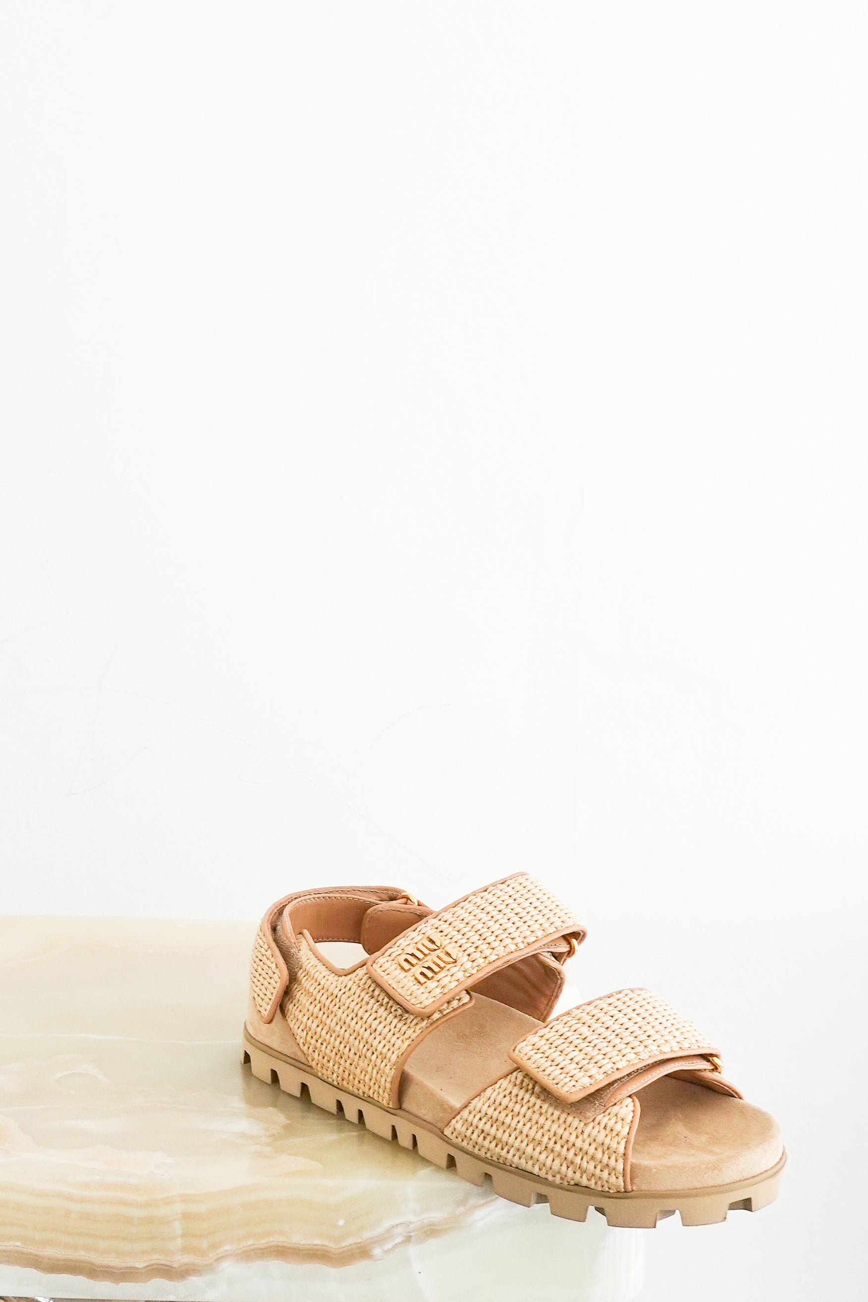 Miu-Miu-Beige-Leather-Trimmed-Raffia-Dad-Sandals-front-picture