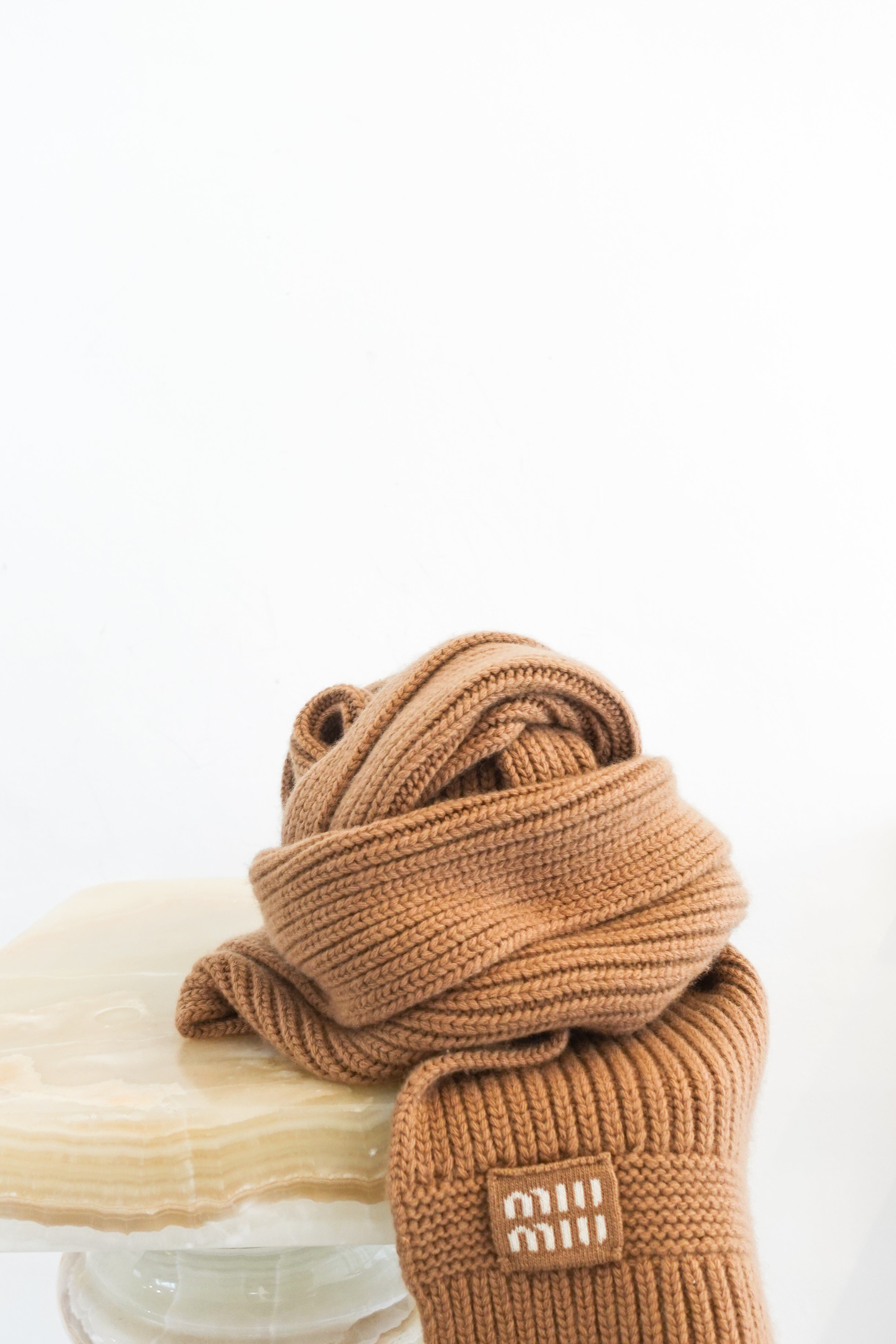 Miu-Miu-Blanket-Scarf-in-Brown-Chelsea-london