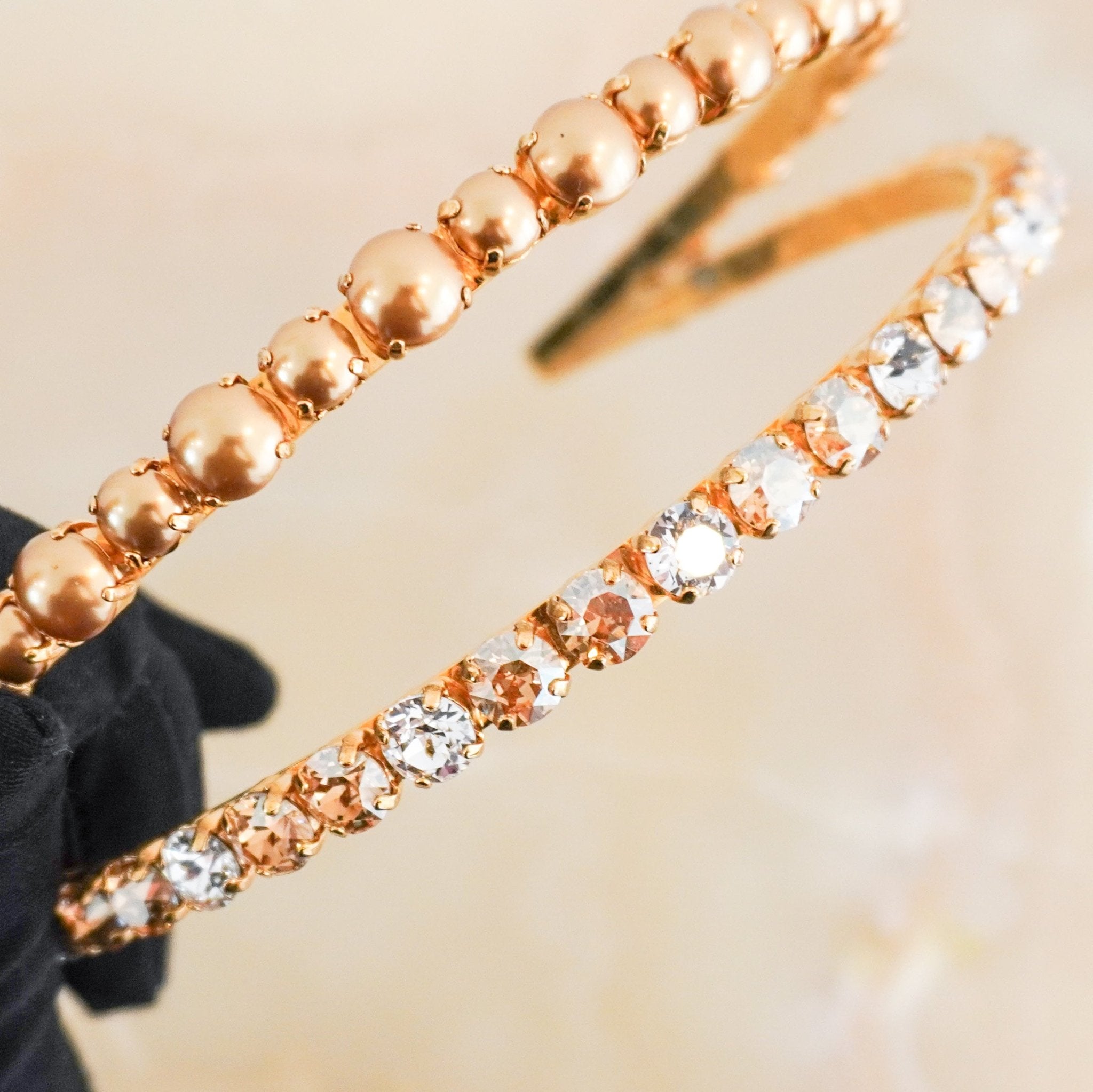 Miu Miu Pearl and Diamante Headband in Gold RRP £700 | Authentic Preloved FINAL SALE - Reloved Again