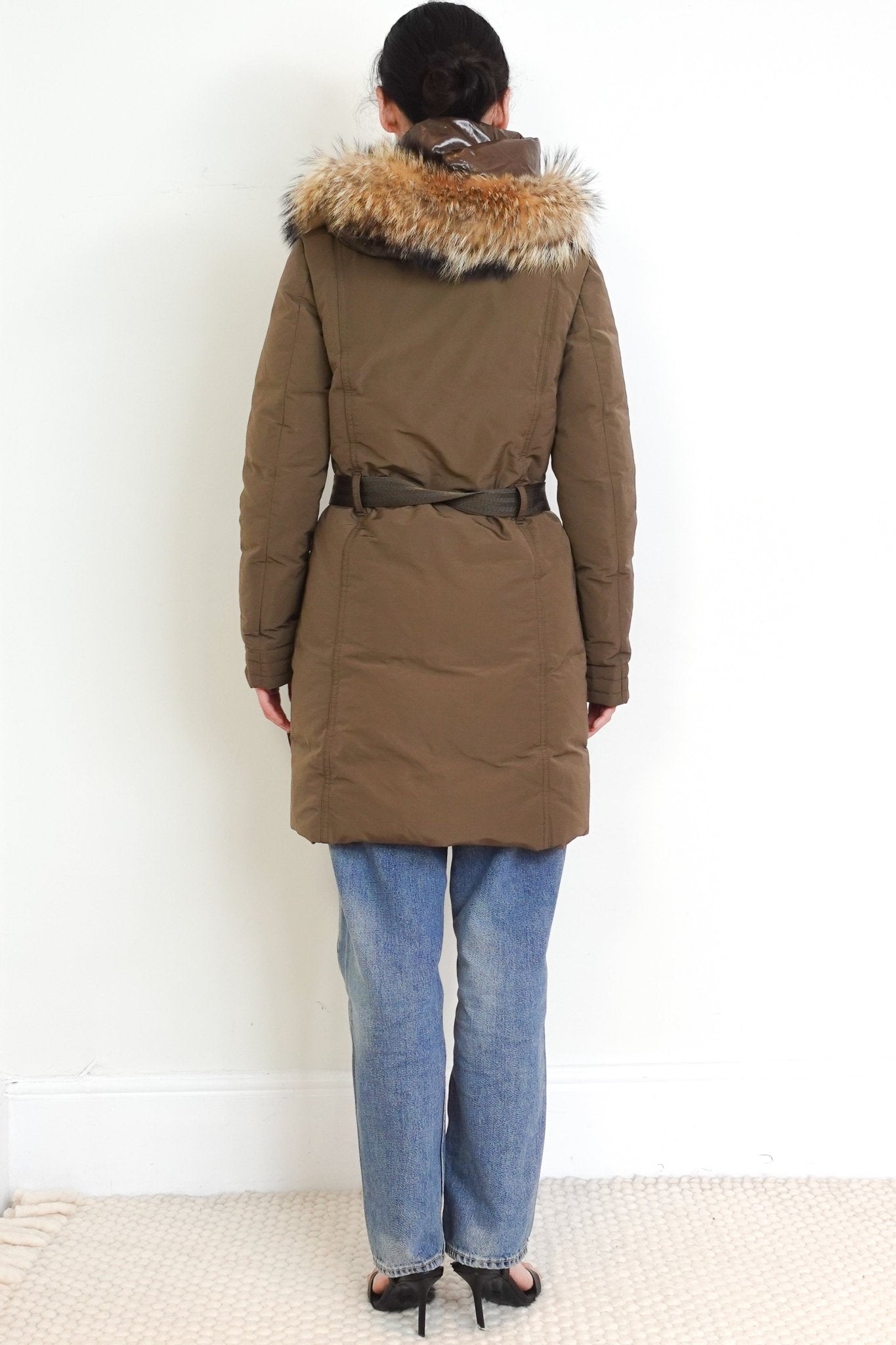 Moncler Khaki Brown Fur Hooded Coat RRP £2155 | Authentic Preloved - Reloved Again