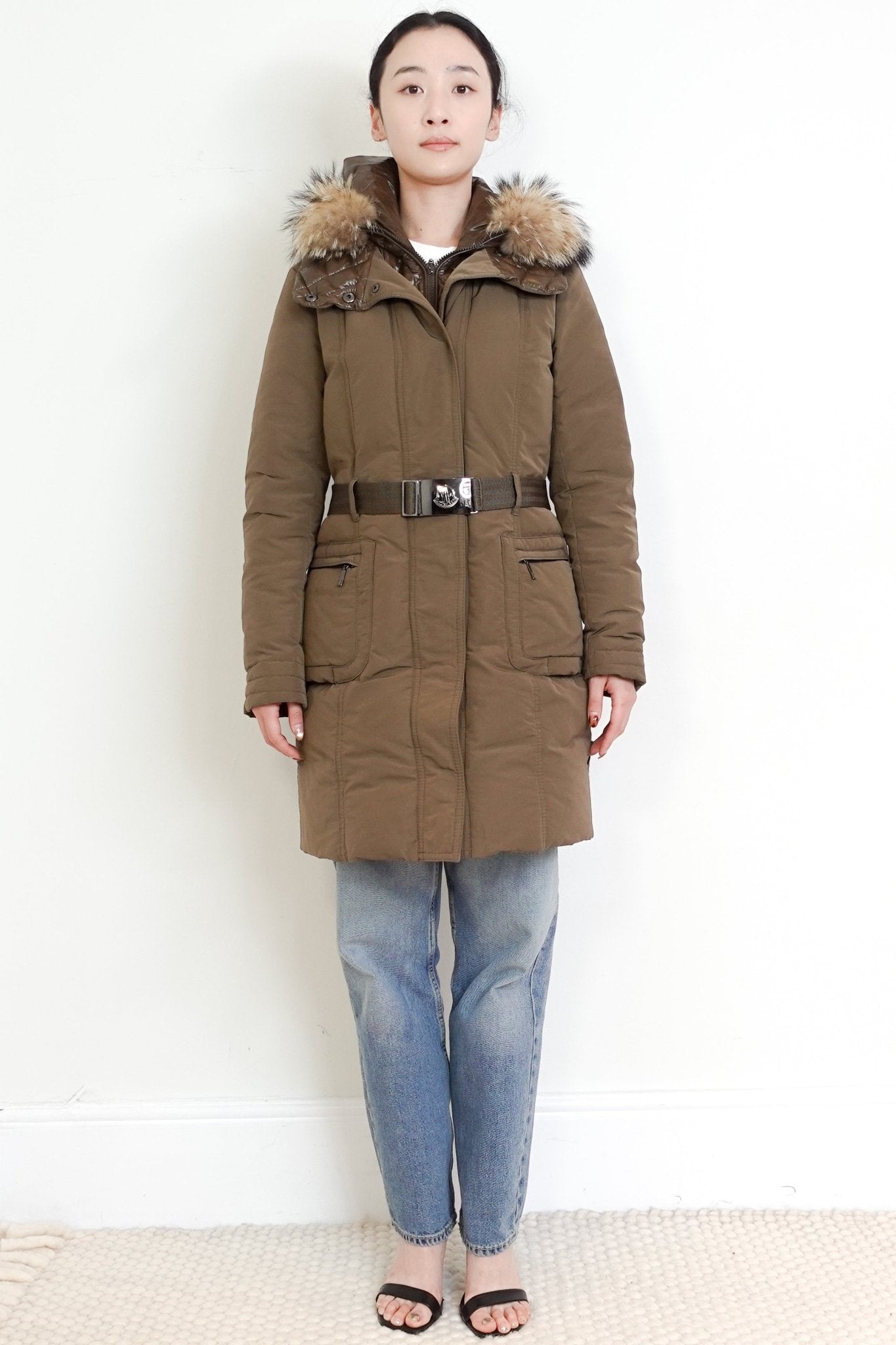 Moncler Khaki Brown Fur Hooded Coat RRP £2155 | Authentic Preloved - Reloved Again