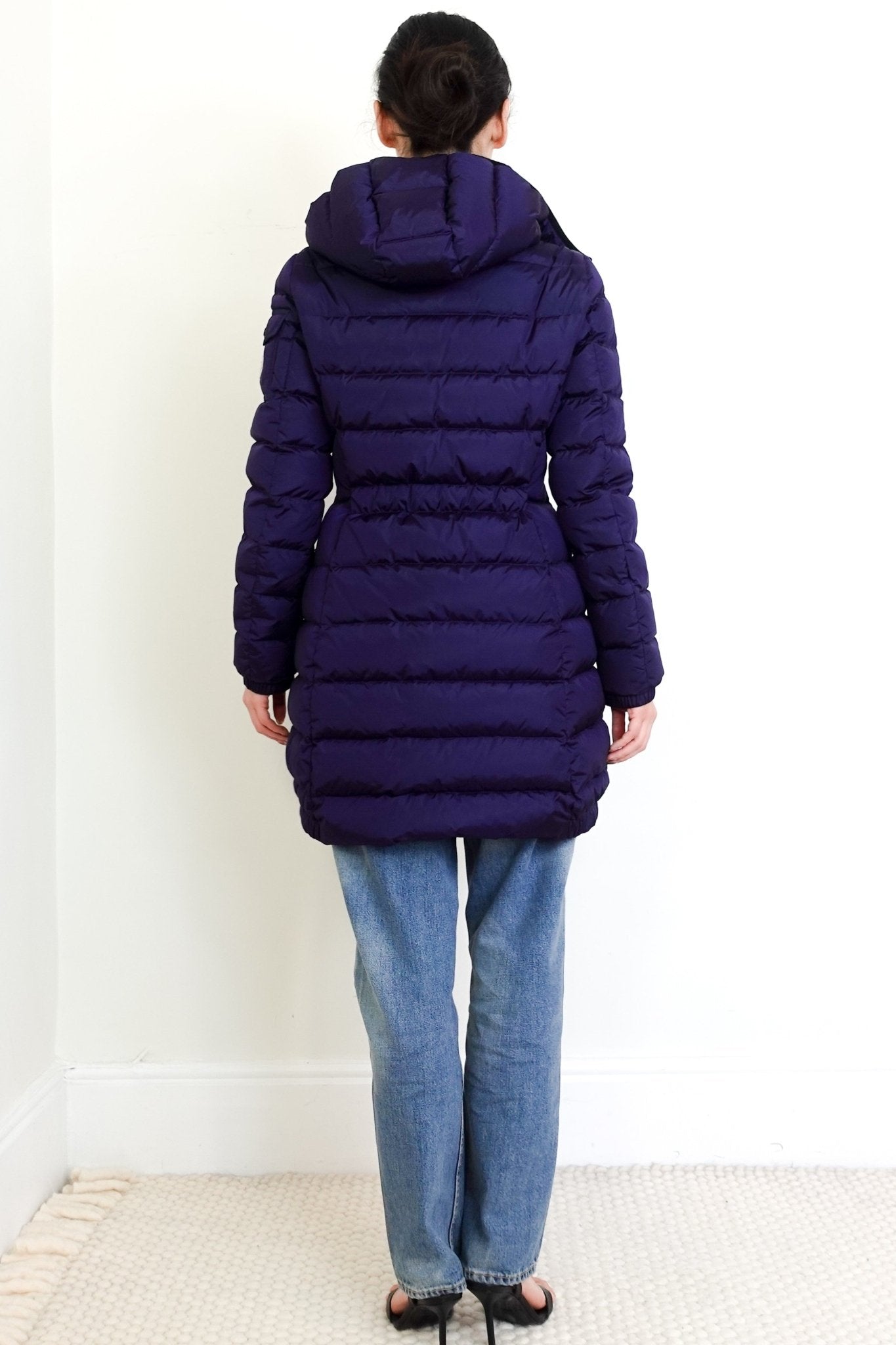 Moncler Night Blue Charpal Down Hooded Coat RRP £615 | Authentic Preloved - Reloved Again