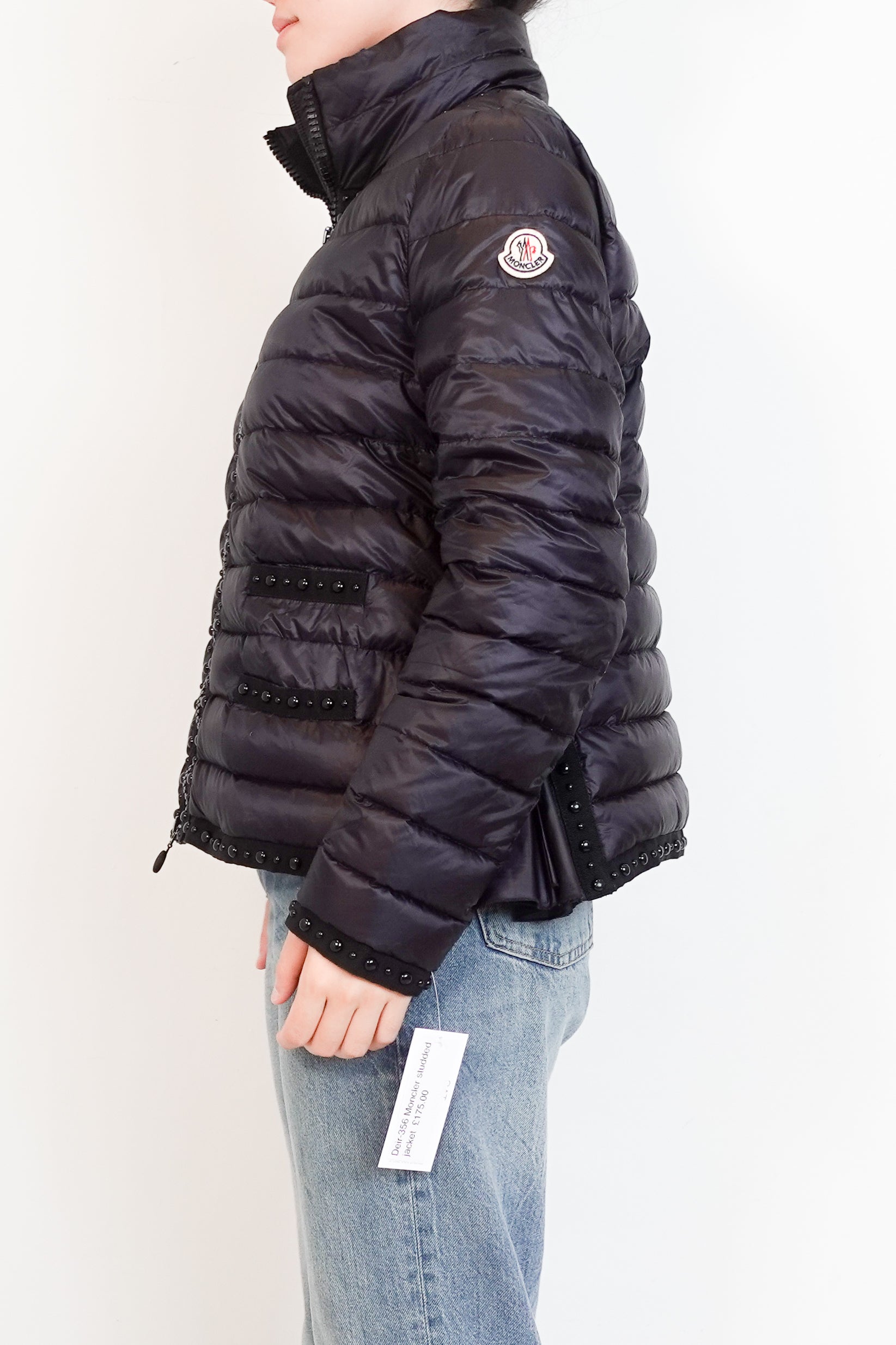 Moncler-classic-black-puffer-studded-jacket-side-picture
