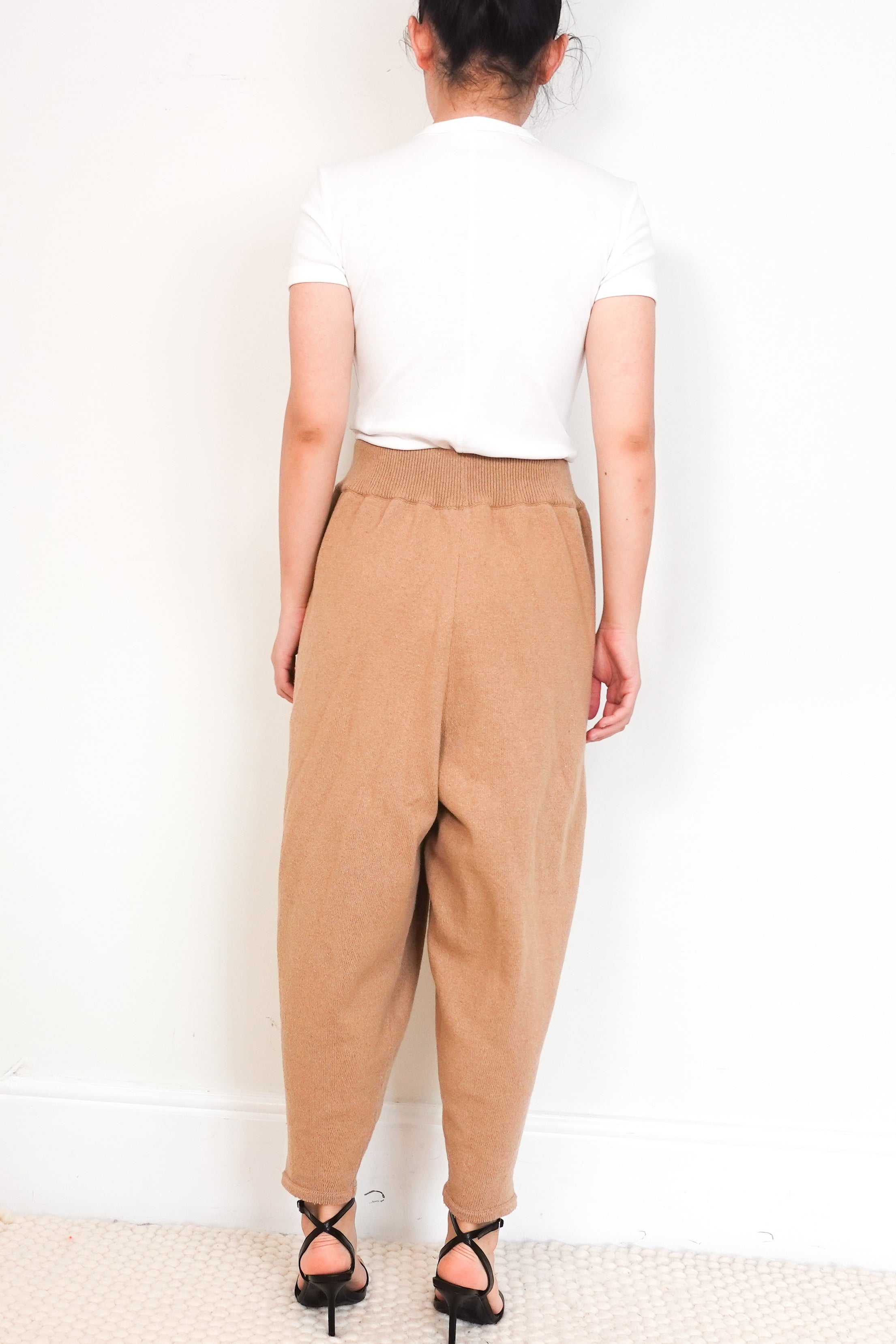 Monica-Cordera-Beige-Wool-Winter-Trousers-back-picture-Chelsea-London
