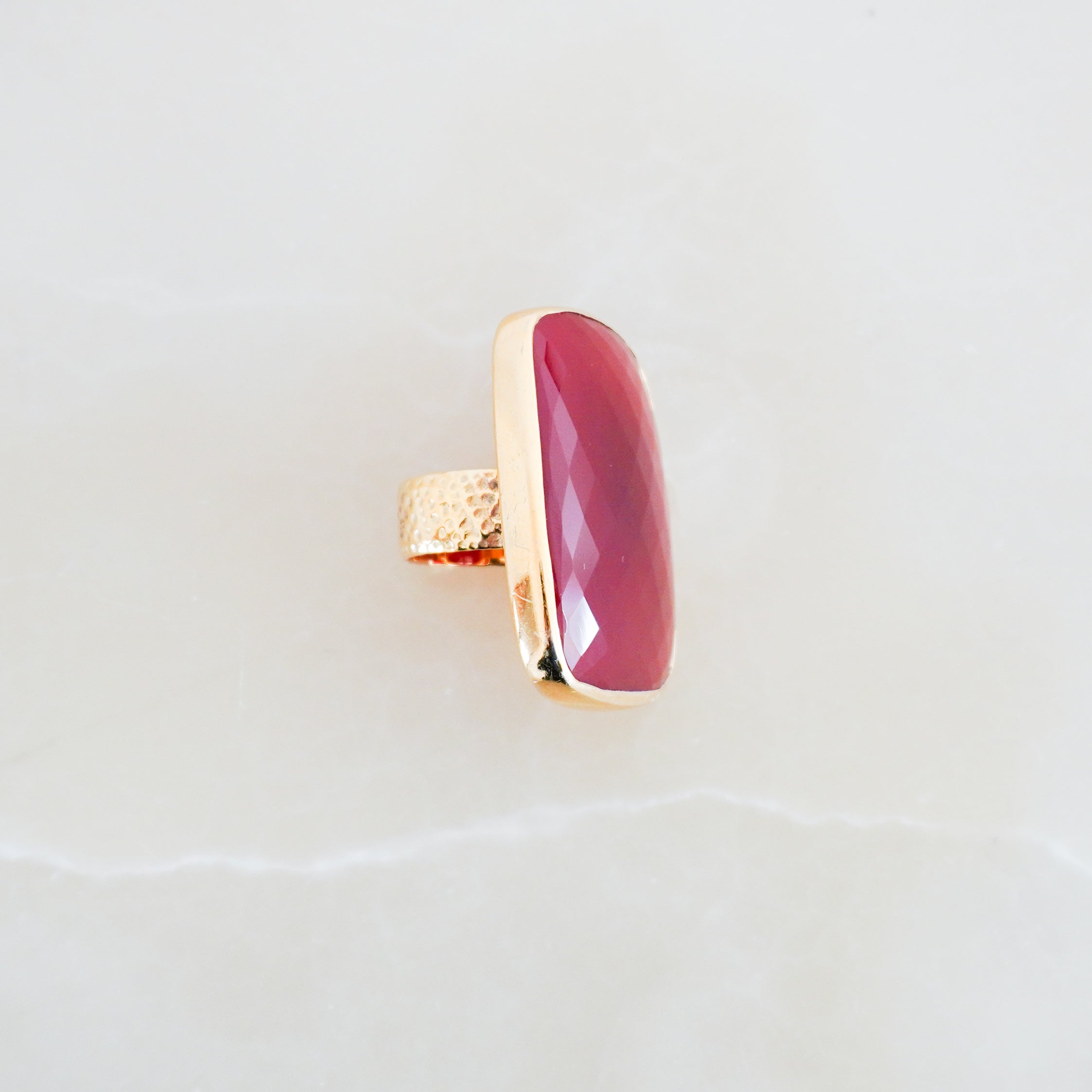 Monica Vinader Red Square Ring in Gold RRP £175 | Authentic Preloved FINAL SALE - Reloved Again