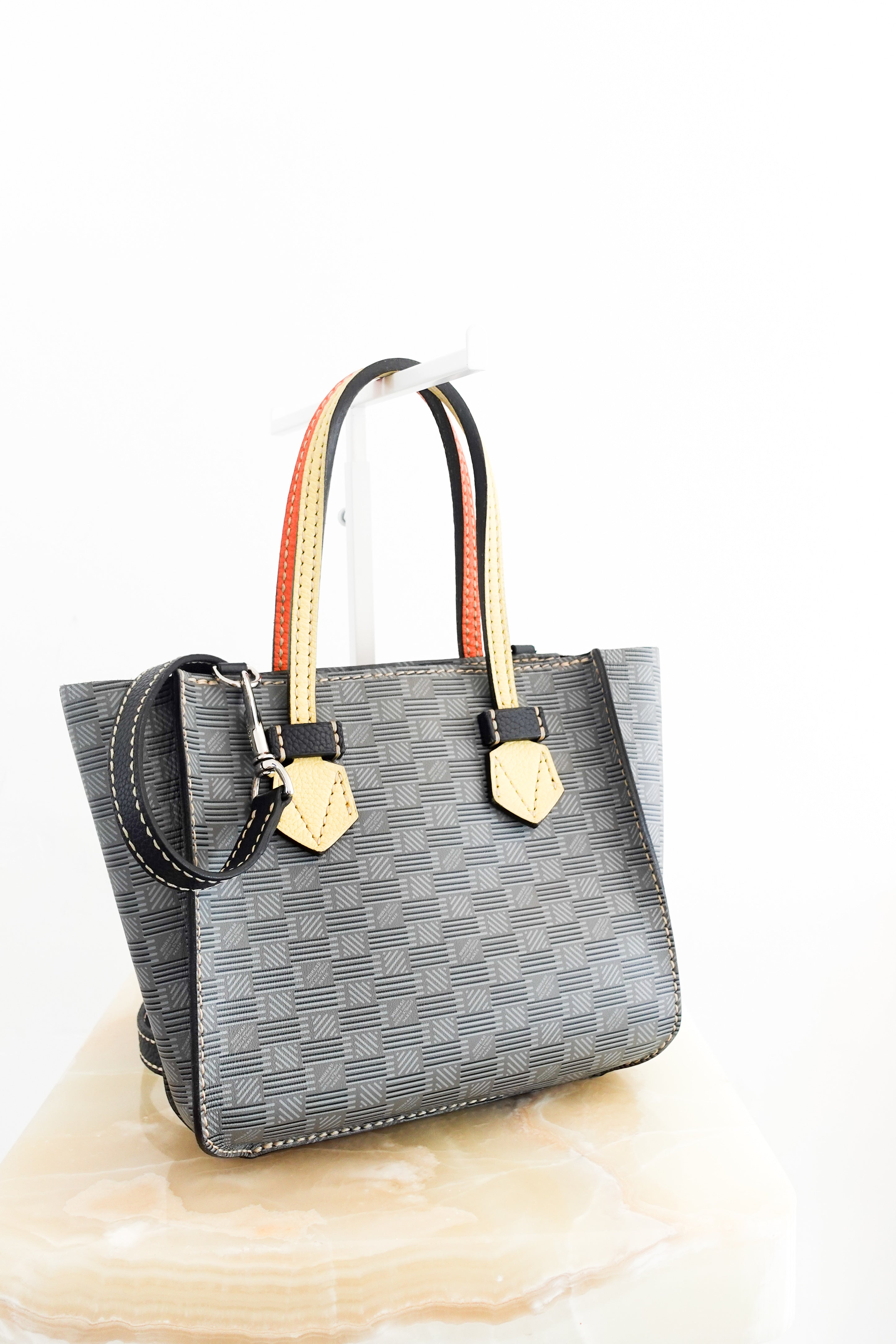 Moreau-Paris-Grey-Vincennes-Mini-Crossbody-Tote-Bag-front-picture-Chelsea-London