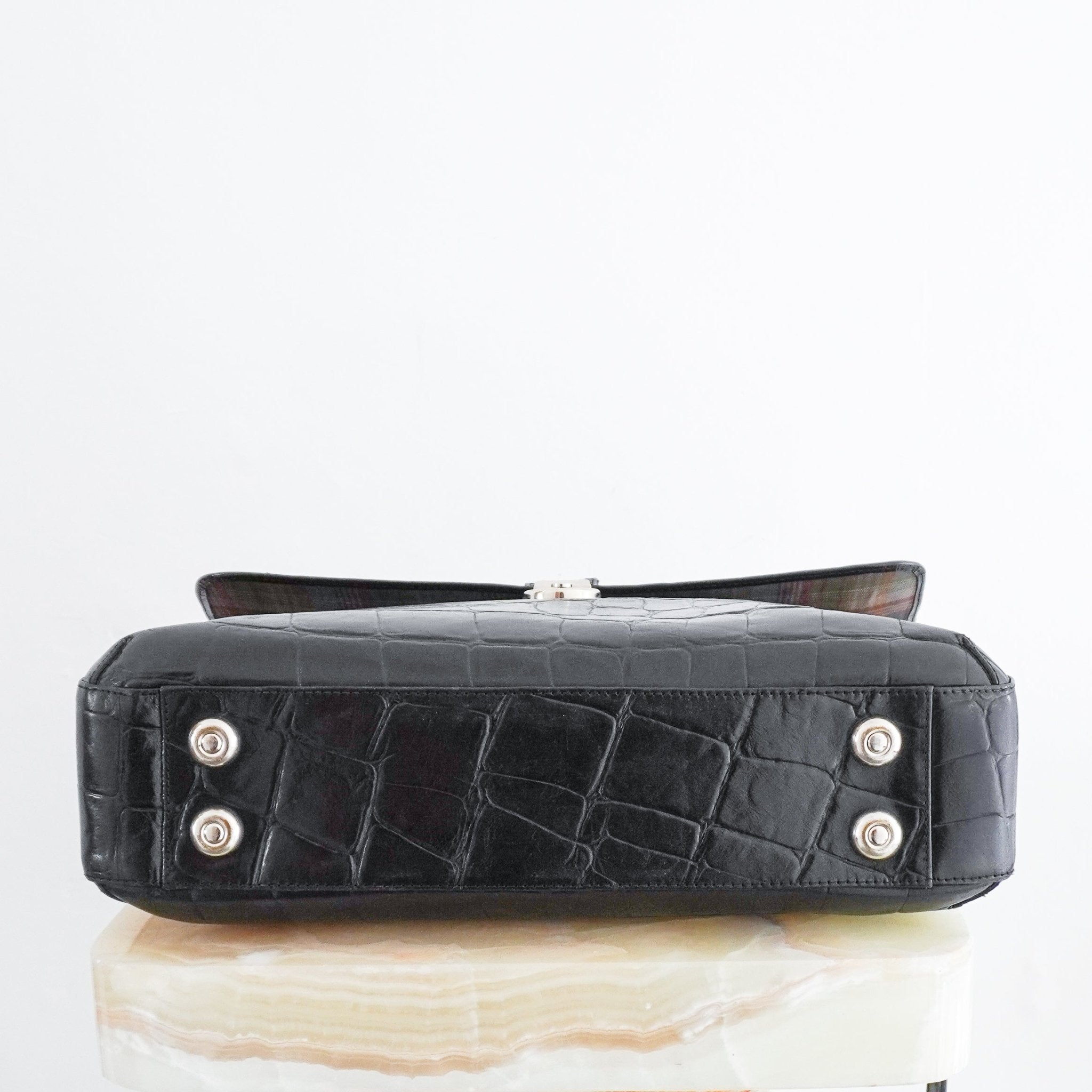Mulberry Black Croc - Embossed Leather Briefcase RRP £995 | Authentic Preloved - Reloved Again