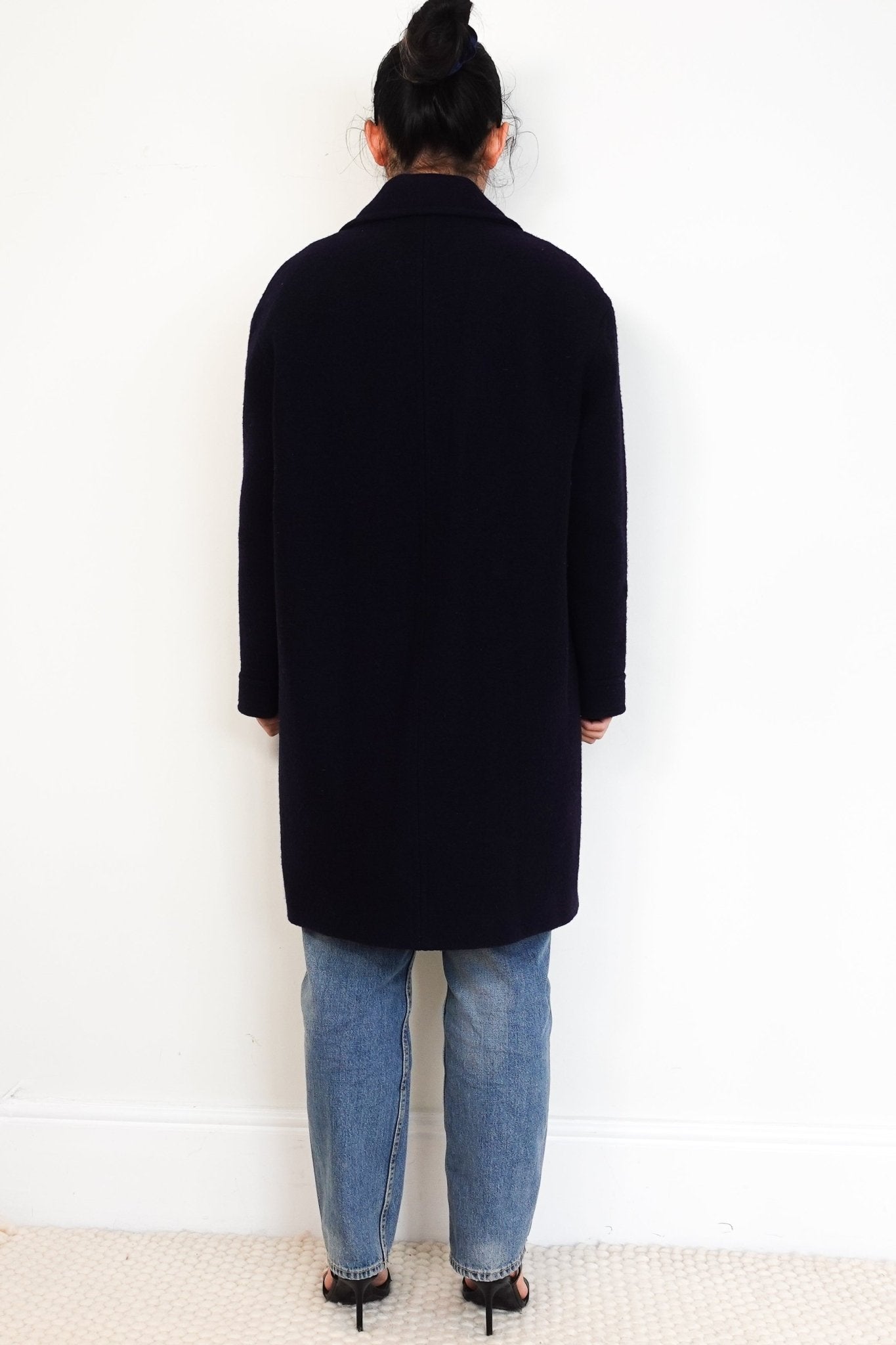 NEW A.P.C. Dark Navy Manteau Nina Boucle Coat RRP £495 | Authentic Preloved - Reloved Again
