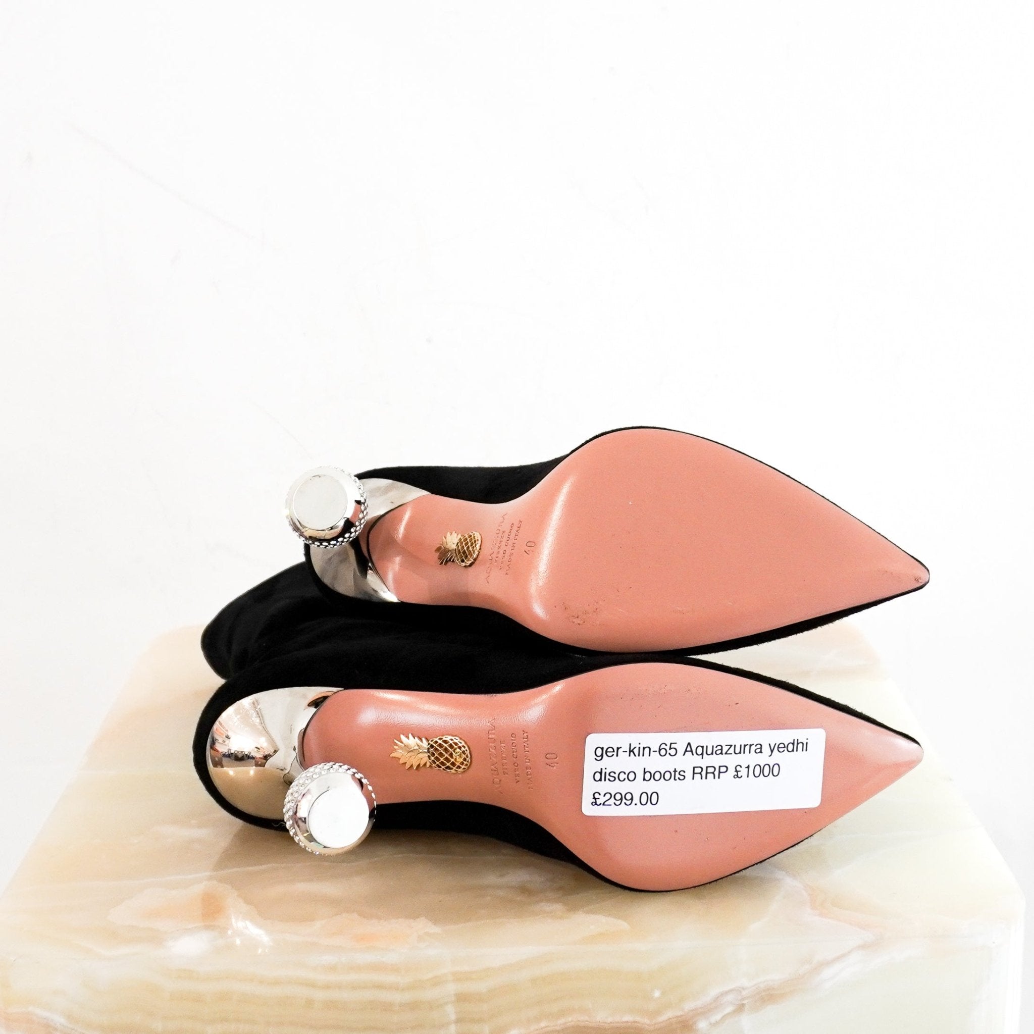 NEW Aquazzura Black Suede Ankle Boots RRP £1000 | Authentic Preloved - Reloved Again