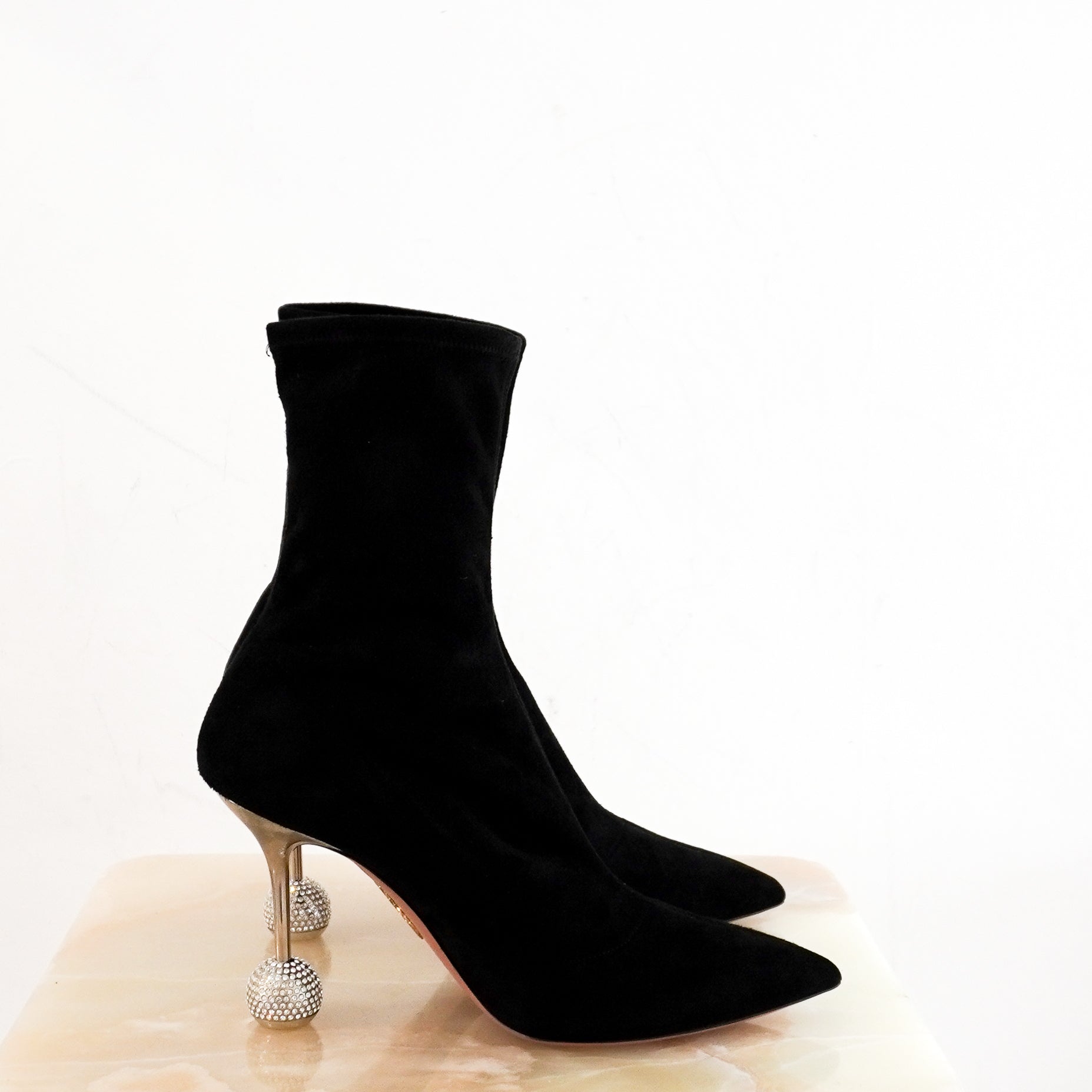 NEW Aquazzura Black Suede Ankle Boots RRP £1000 | Authentic Preloved - Reloved Again