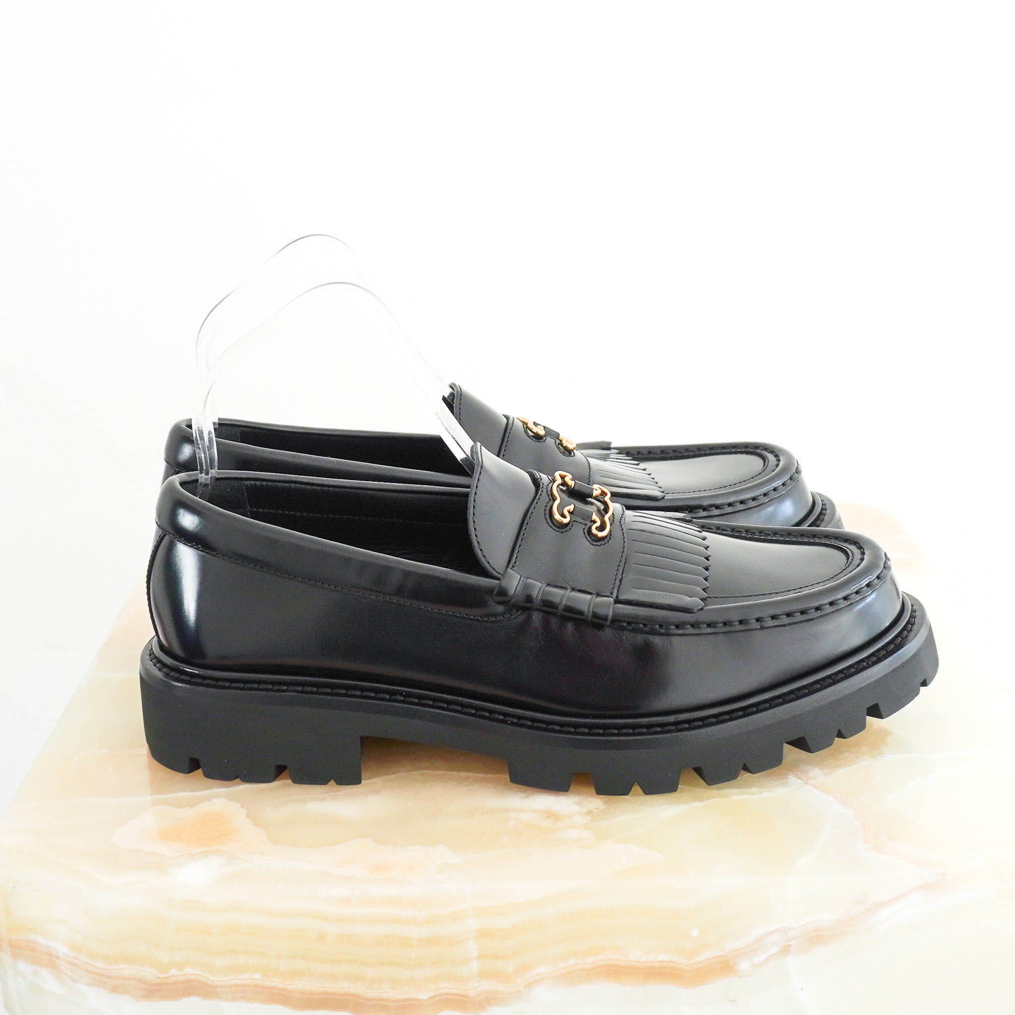 NEW-CELINE-Margaret-Triomphe-Chunky-Loafers-in-Black-side-picture