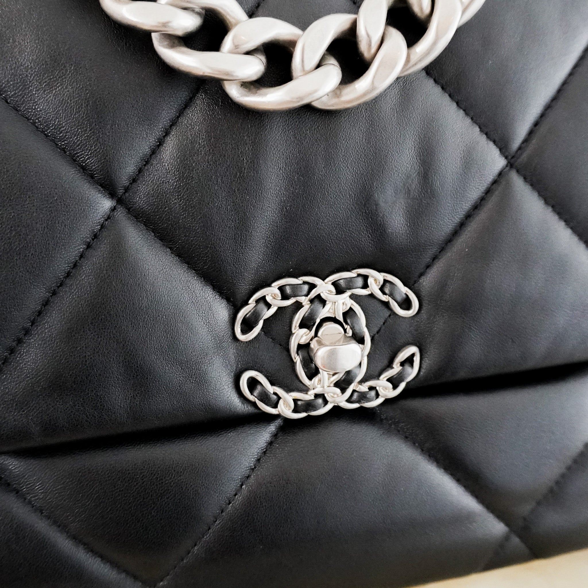 Chanel 19 Black Lambskin Large Single Flap Bag RRP £5500 | Authentic Preloved - Reloved Again