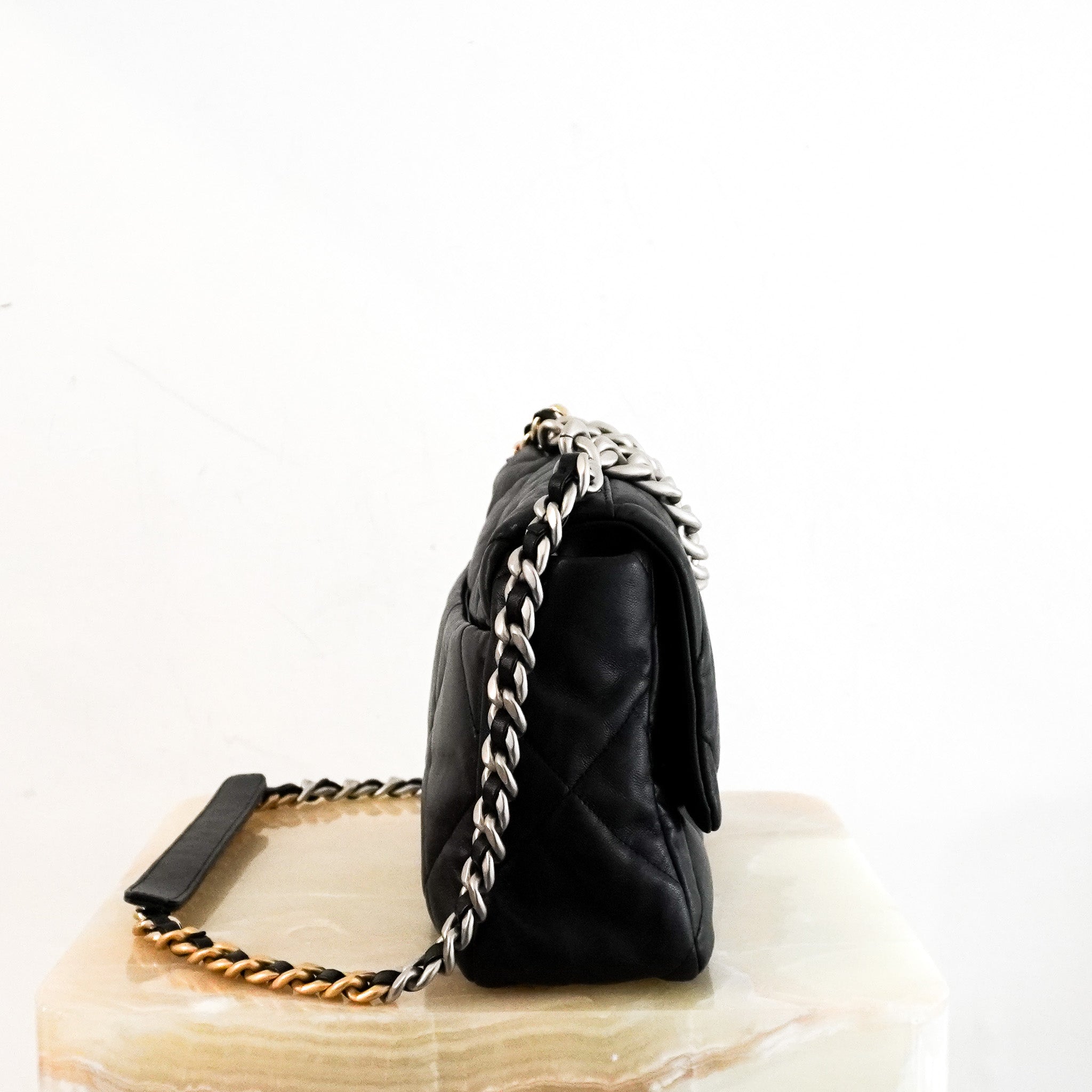 Chanel 19 Black Lambskin Large Single Flap Bag RRP £5500 | Authentic Preloved - Reloved Again