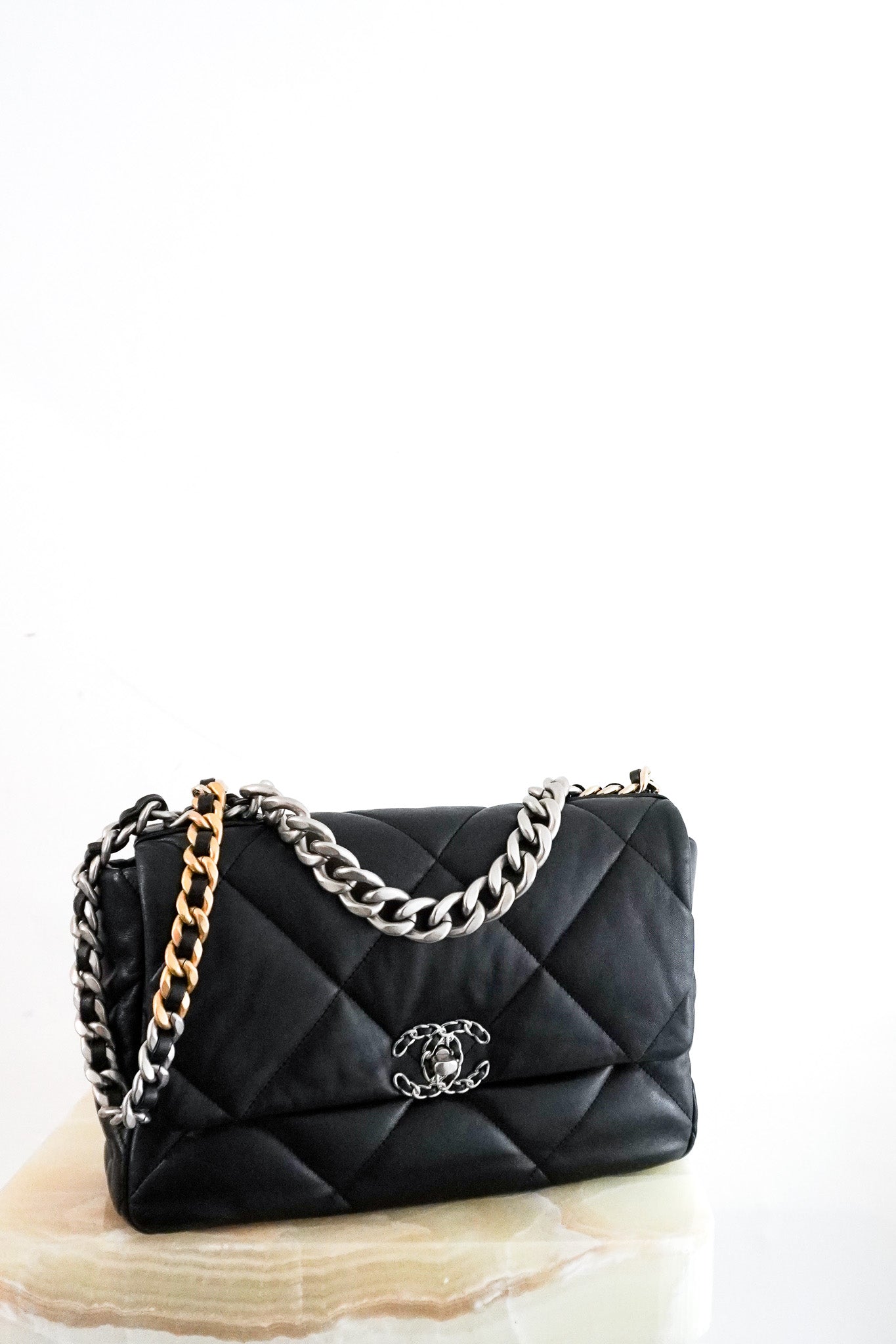 Chanel 19 Black Lambskin Large Single Flap Bag RRP £5500 | Authentic Preloved - Reloved Again