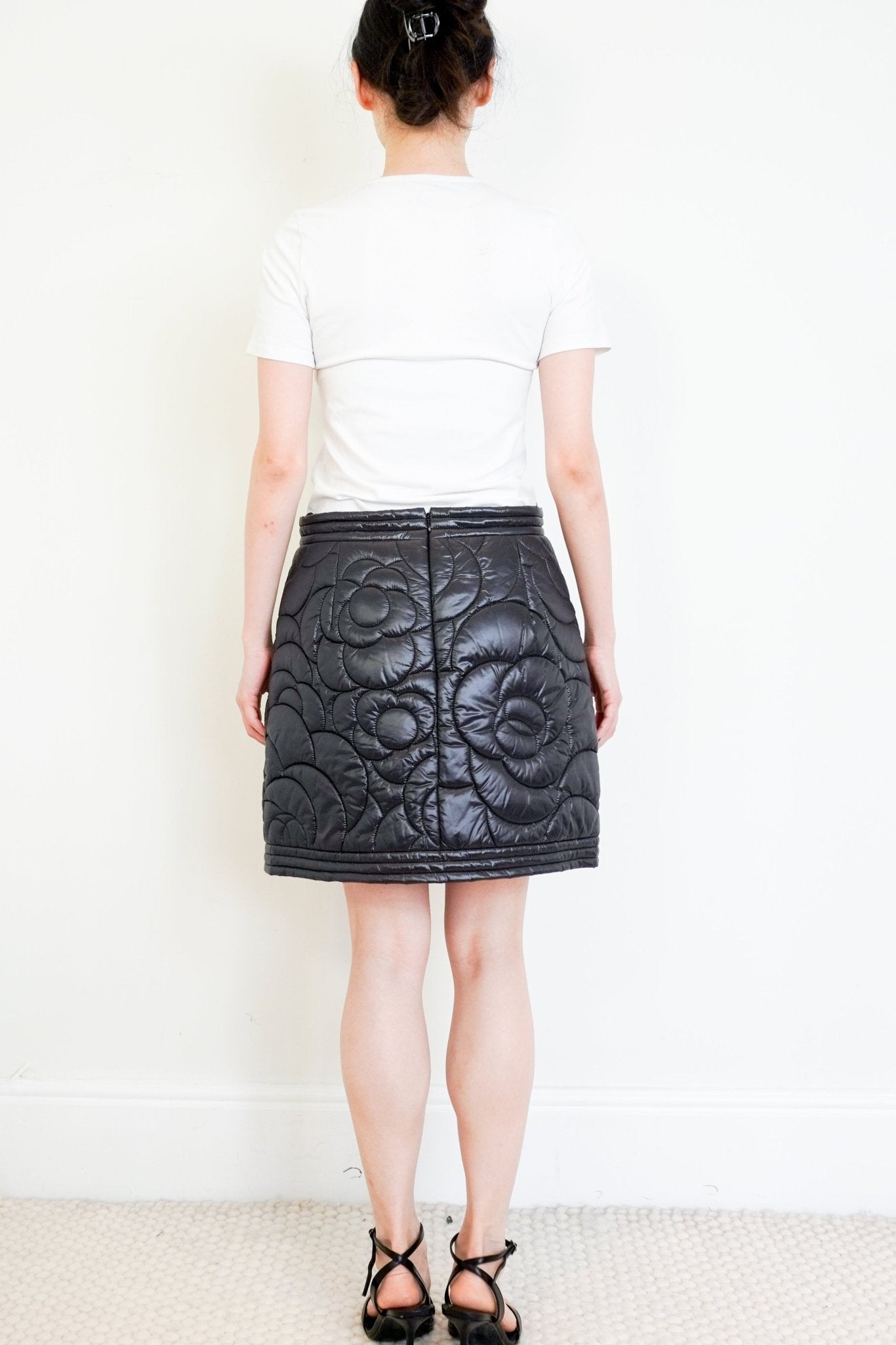 NEW Chanel Black Padded Camelia Skirt RRP £2200 | Authentic Preloved - Reloved Again