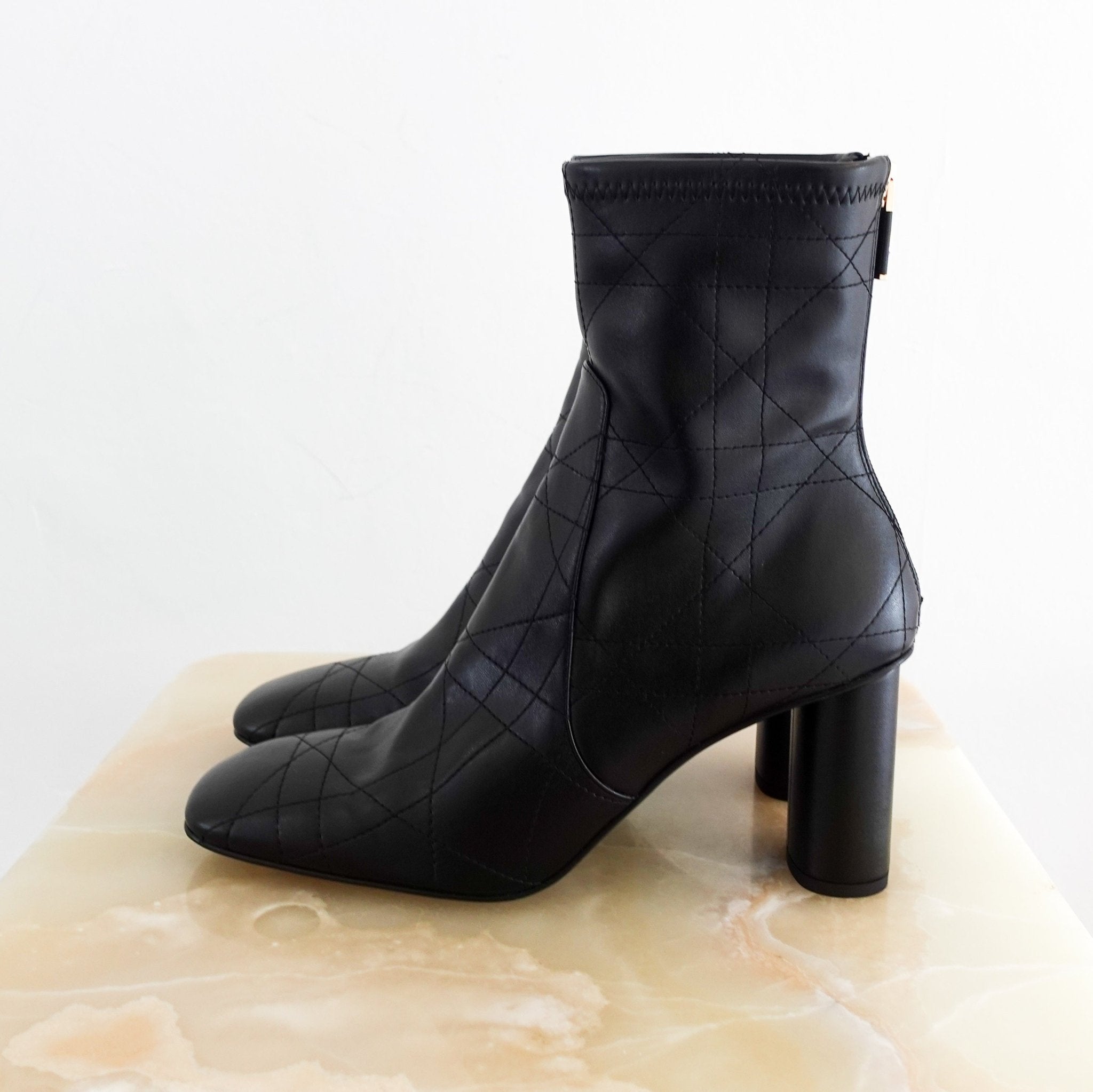 NEW Dior Cannage Quilted Ankle Boots in Black RRP £1600 | Authentic Preloved - Reloved Again