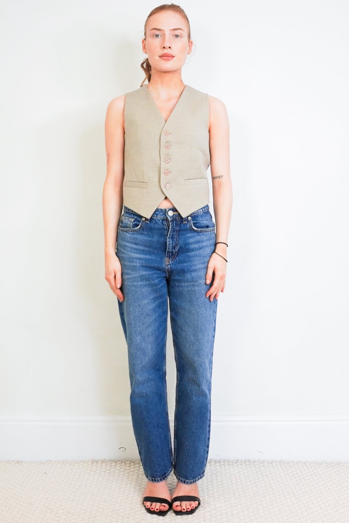 NEW Frankie Shop Beige Waistcoat RRP £205 | Authentic Preloved - Reloved Again