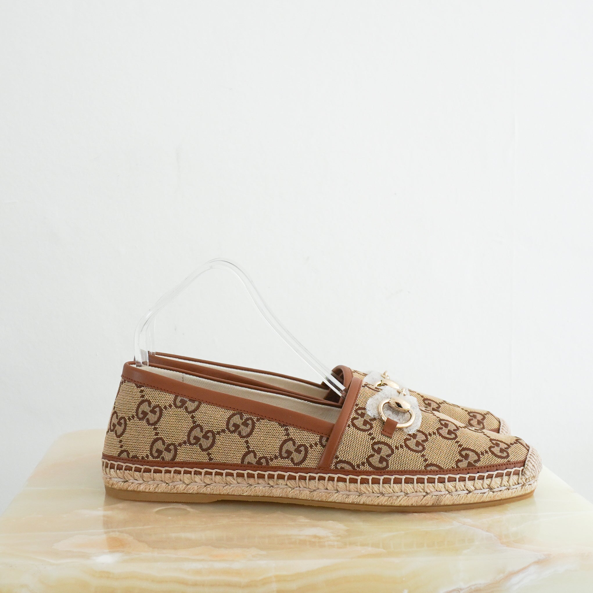 NEW Gucci Monogram Espadrilles in Brown RRP £570 | Authentic Preloved - Reloved Again